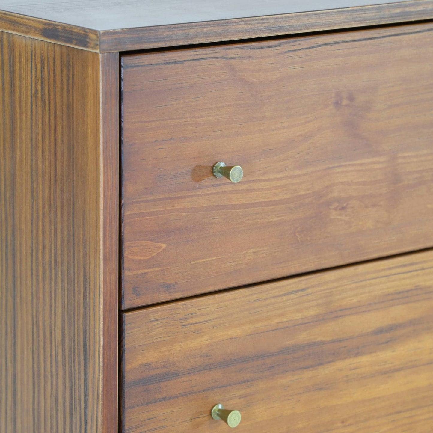 Grain Wood Furniture Mid Century 5-Drawer Chest, Brushed Walnut