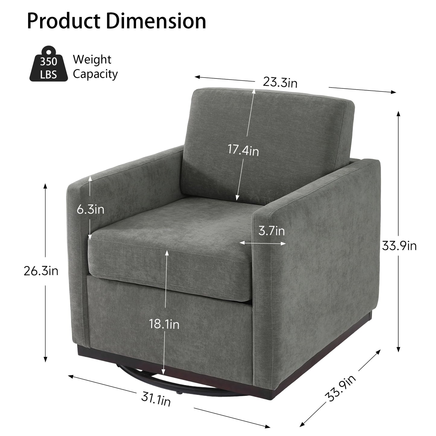 Swivel Accent Chairs Set of 2, 360° Swivel Upholstered Faux Leather Club Armchairs for Living Room, Comfy Single Sofa Reading Chair with Deep Seat, Metal Swivel Base, Coffee