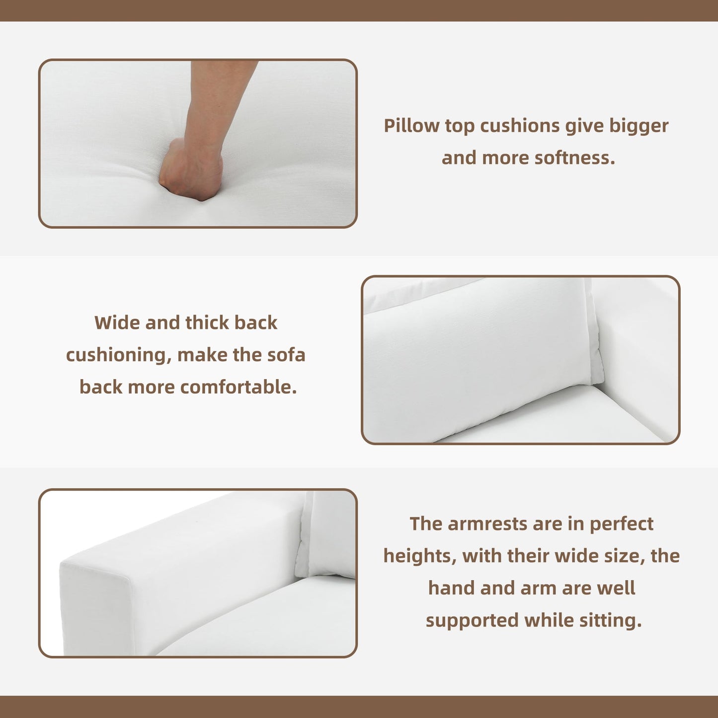 116" Modular Sectional Sofa, Comfy L Shaped Modular Coush Sofa with Ottoman, 3-Seat Chenille Cloud Couches Deep Seat Sofa for Living Room, Apartment, Small Spaces, Beige