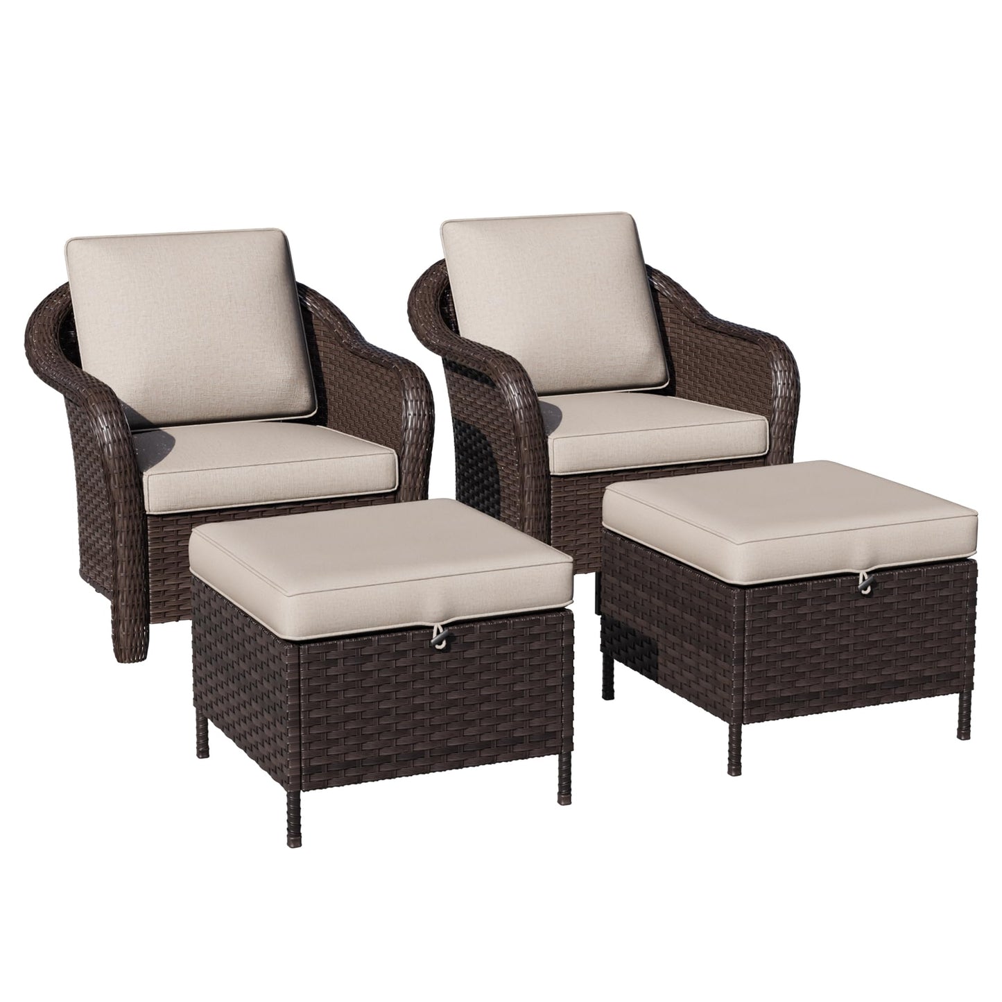 55 inch Outdoor Wicker 2 Seater Sofa, All-Weather Use Patio Rattan Loveseat with Seat and Back Cushion, Ideal for Porch, Backyard, Balcony, Poolside, Blue