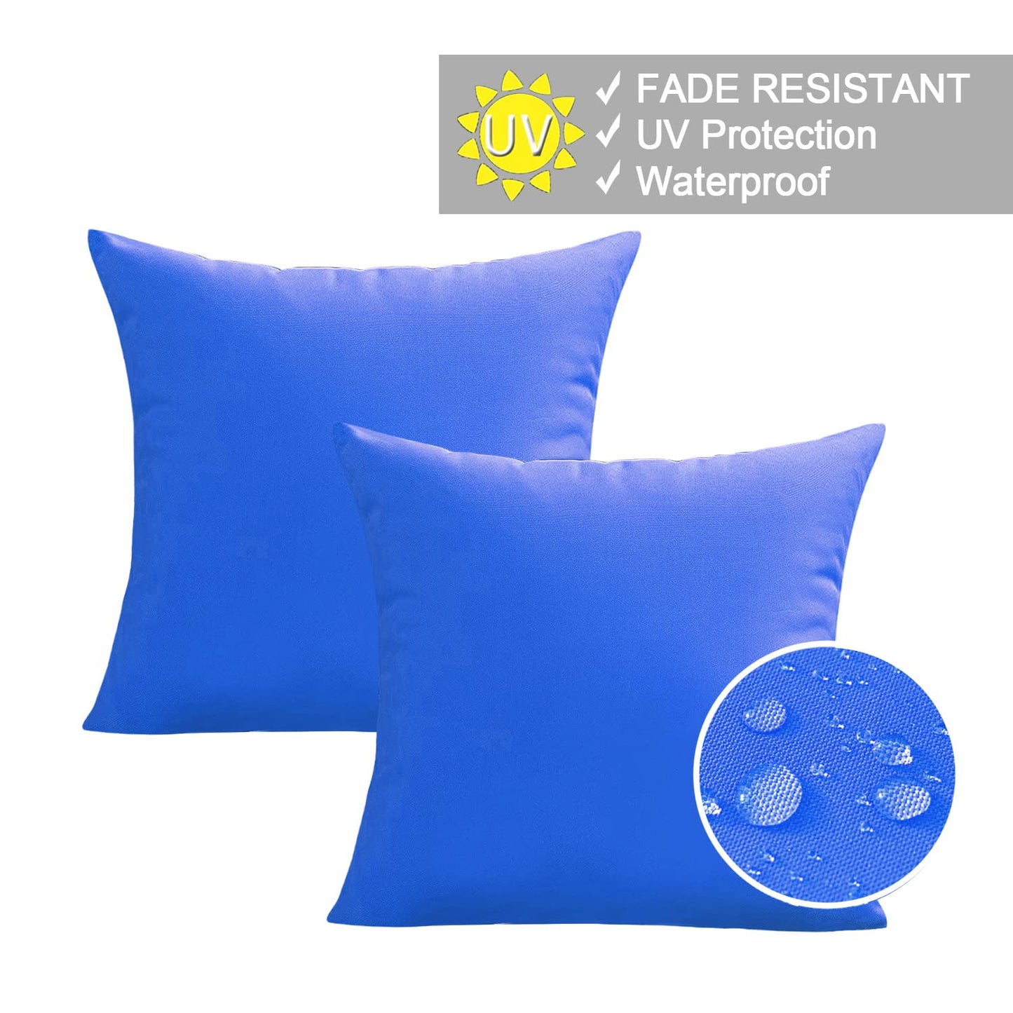 VAKADO Outdoor Waterproof Throw Pillow Covers 18X18 Set of 2 Decorative Green Patio Furniture Summer Cushion Cases Outside Decor for Couch Garden Bench Porch