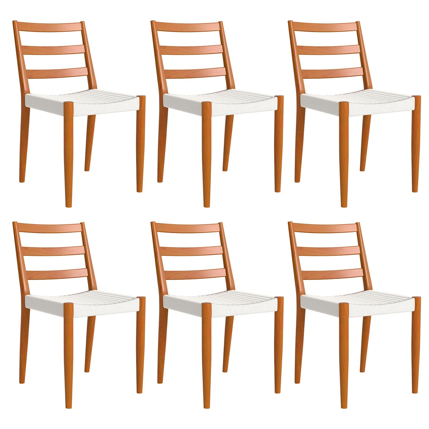 IOMOR Dining Chairs Set of 4, Modern Kitchen Chairs with Woven Seat and Solid Wood Legs for Dining Room, Kitchen Table Chairs with Solid Wood Legs(Beige)