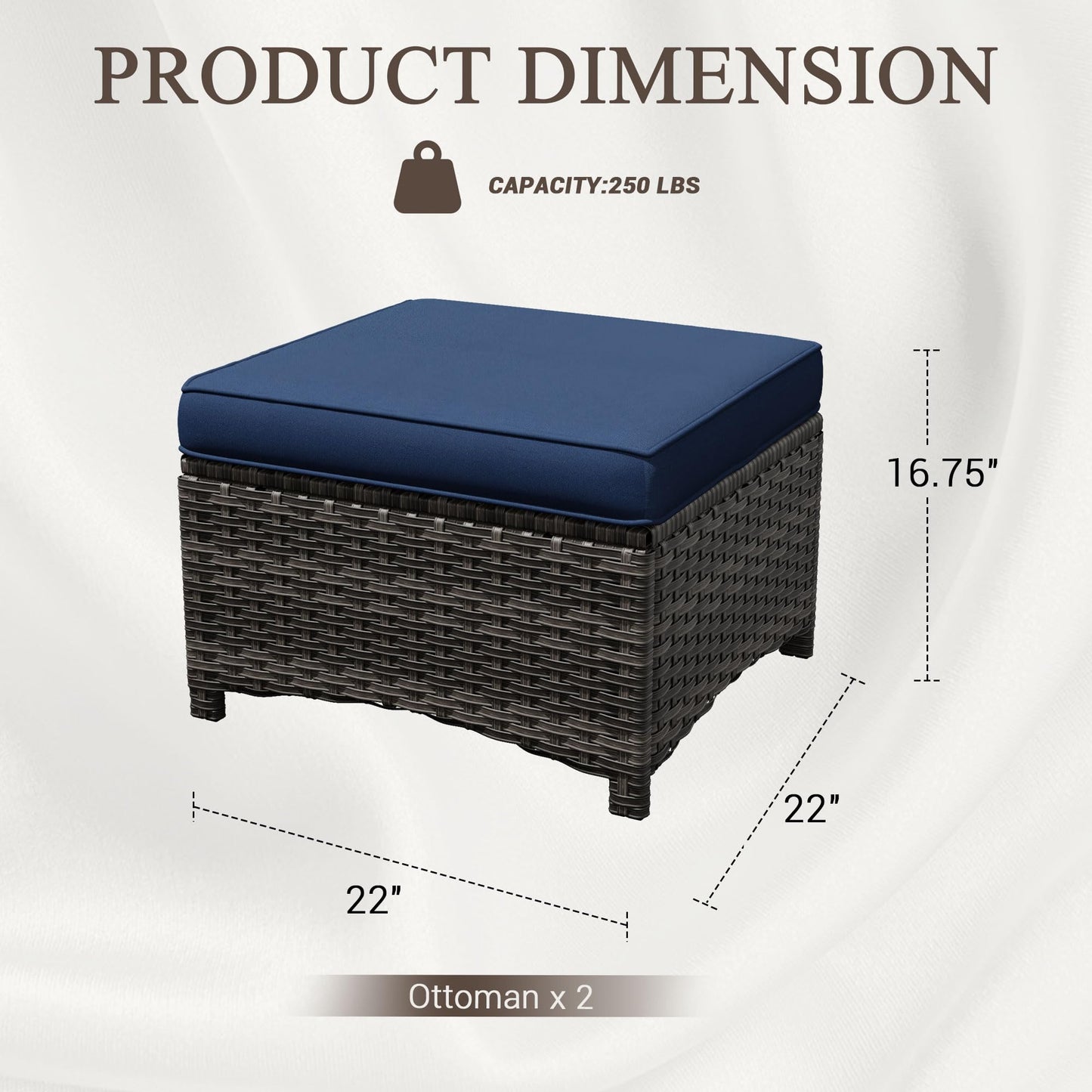 Outdoor Patio Loveseat, All-Weather 2-Seater Wicker Loveseat with Cushions, Outdoor Patio Love Seat Sofa for Garden, Balcony and Deck