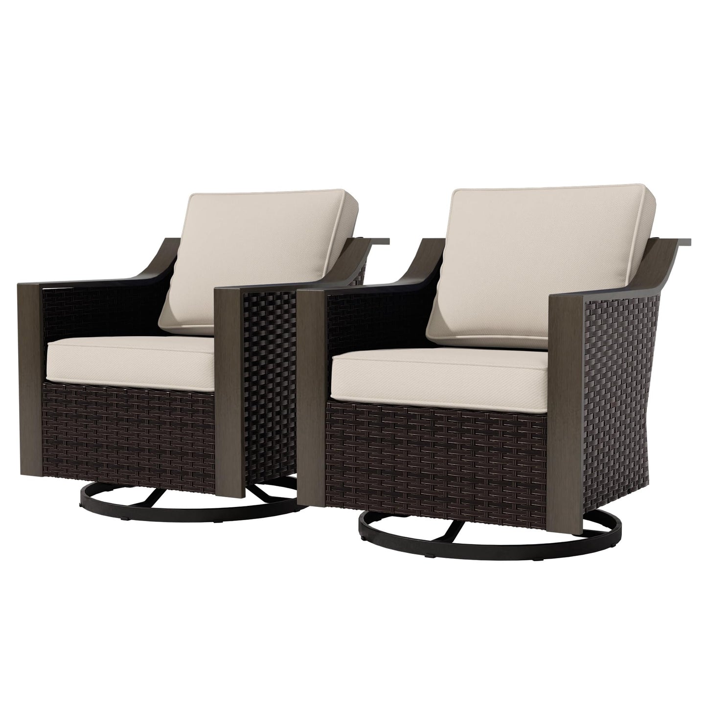 74 Inch Patio 3-Seater Sofa,PE Wicker Outdoor Lounge with Thick Removable Water-Resistant Cushions, Rust-Proof Steel Frame, 900LBS Capacity, Beige