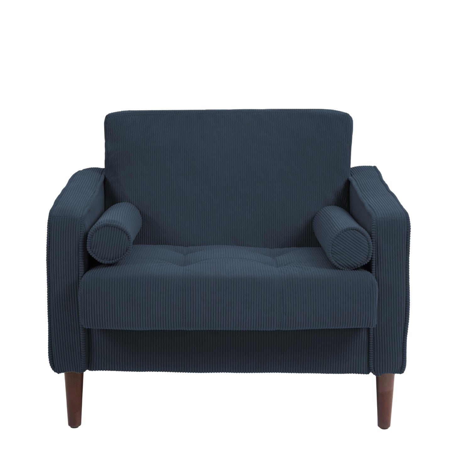 34.5" Arm Chair, Corduroy Fabric Modern Accent Chair, Comfy Upholstered Armchair Reading Chair with Solid Wood Legs for Living Room Bedroom Office, Yellow