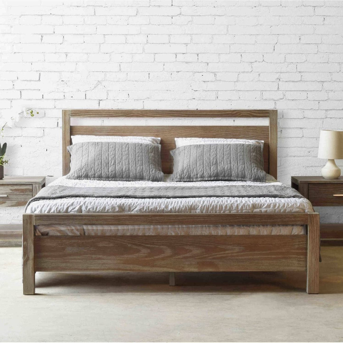 Grain Wood Furniture Loft Full Size Solid Wood Bed, Acacia
