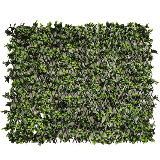 Expandable Fence Privacy Screen for Balcony Patio, 32" W Faux Gardenia Leaves Fencing Panel