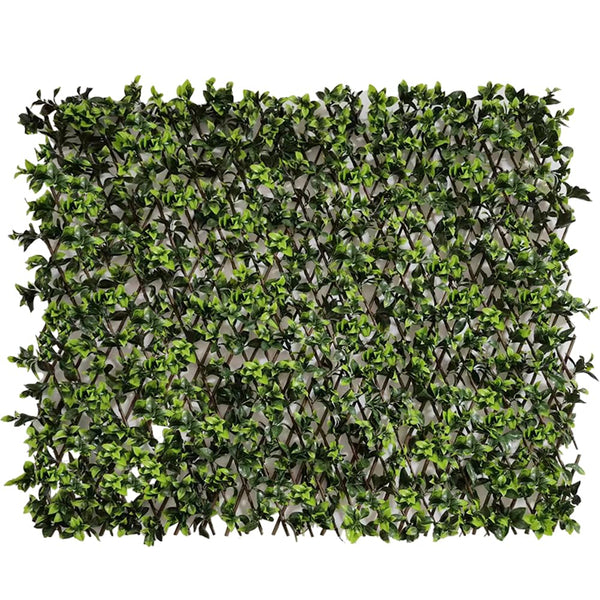 Expandable Fence Privacy Screen for Balcony Patio, 32" W Faux Gardenia Leaves Fencing Panel