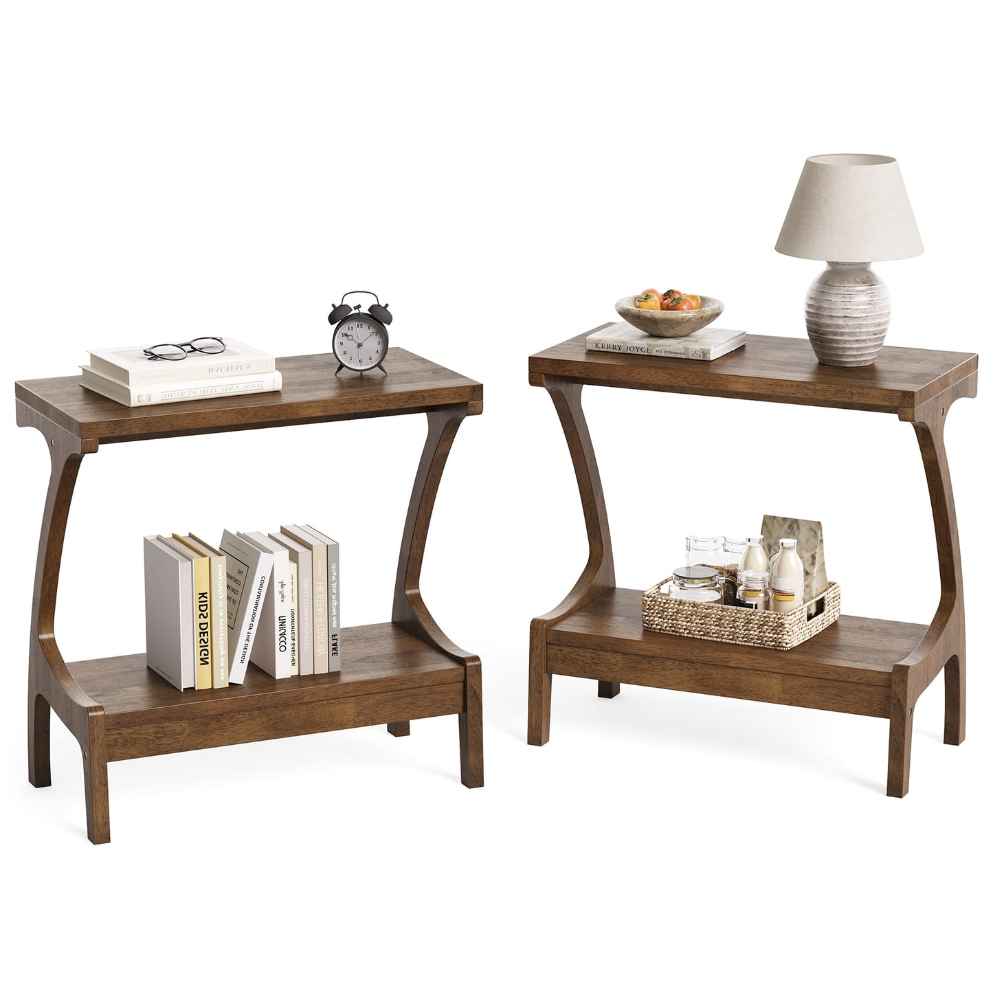 Solid Wood End Table with Storage Shelf, Small Accent Table for Living Room, Bedroom, or Office, Easy Assembly, Compact Side Table for Tight Spaces
