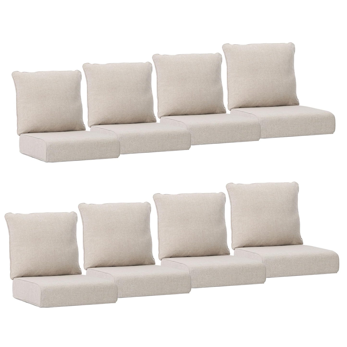 Joyside Outdoor Chair Cushions Set, 22x25/22x24 Inch Patio Furniture Deep Seat Cushions, Water Resistant & Thick Cushion, Outdoor Replacement Cushions for Seat and Sofa