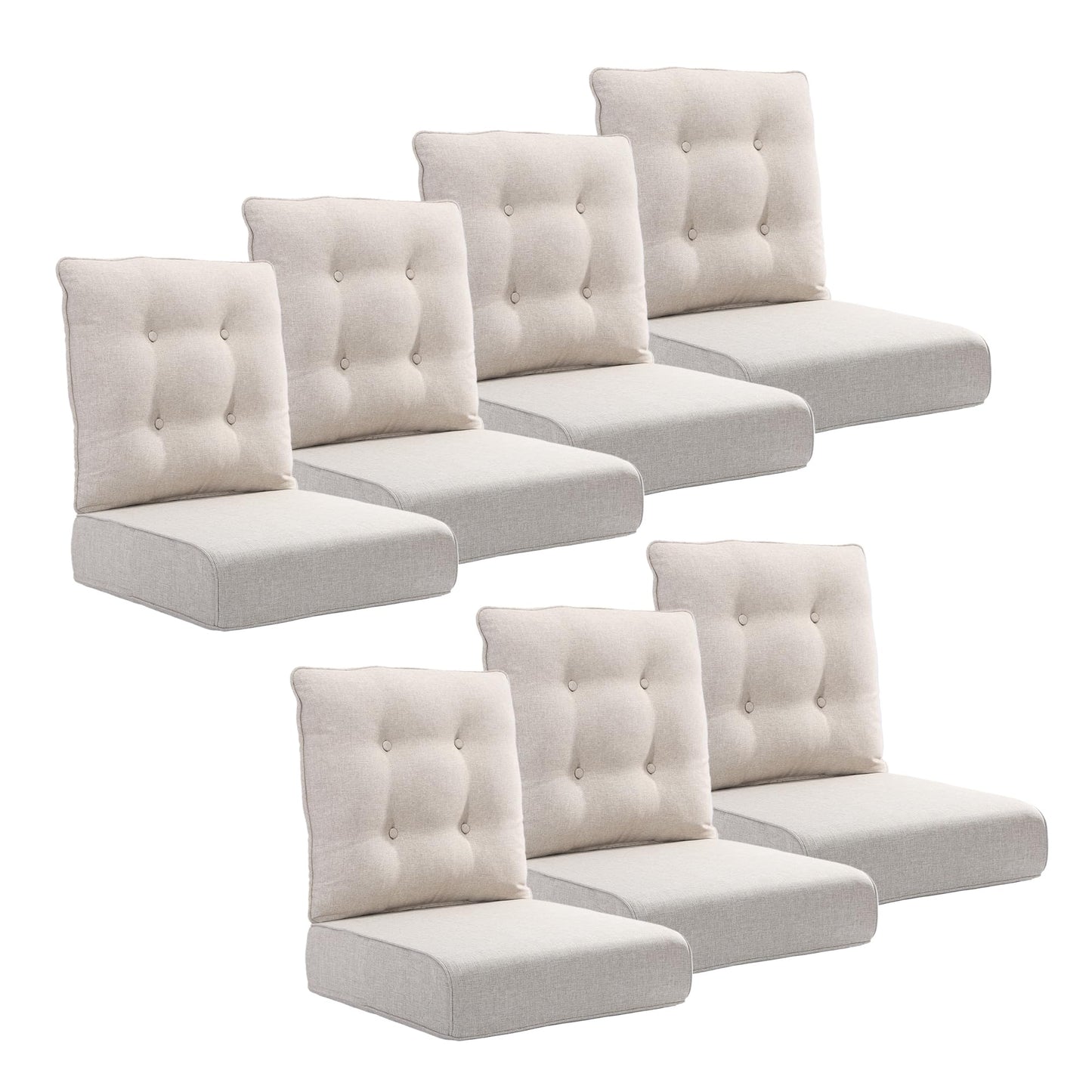 Joyside Outdoor Chair Cushions Set, 22x25/22x24 Inch Patio Furniture Deep Seat Cushions, Water Resistant & Thick Cushion, Outdoor Replacement Cushions for Seat and Sofa