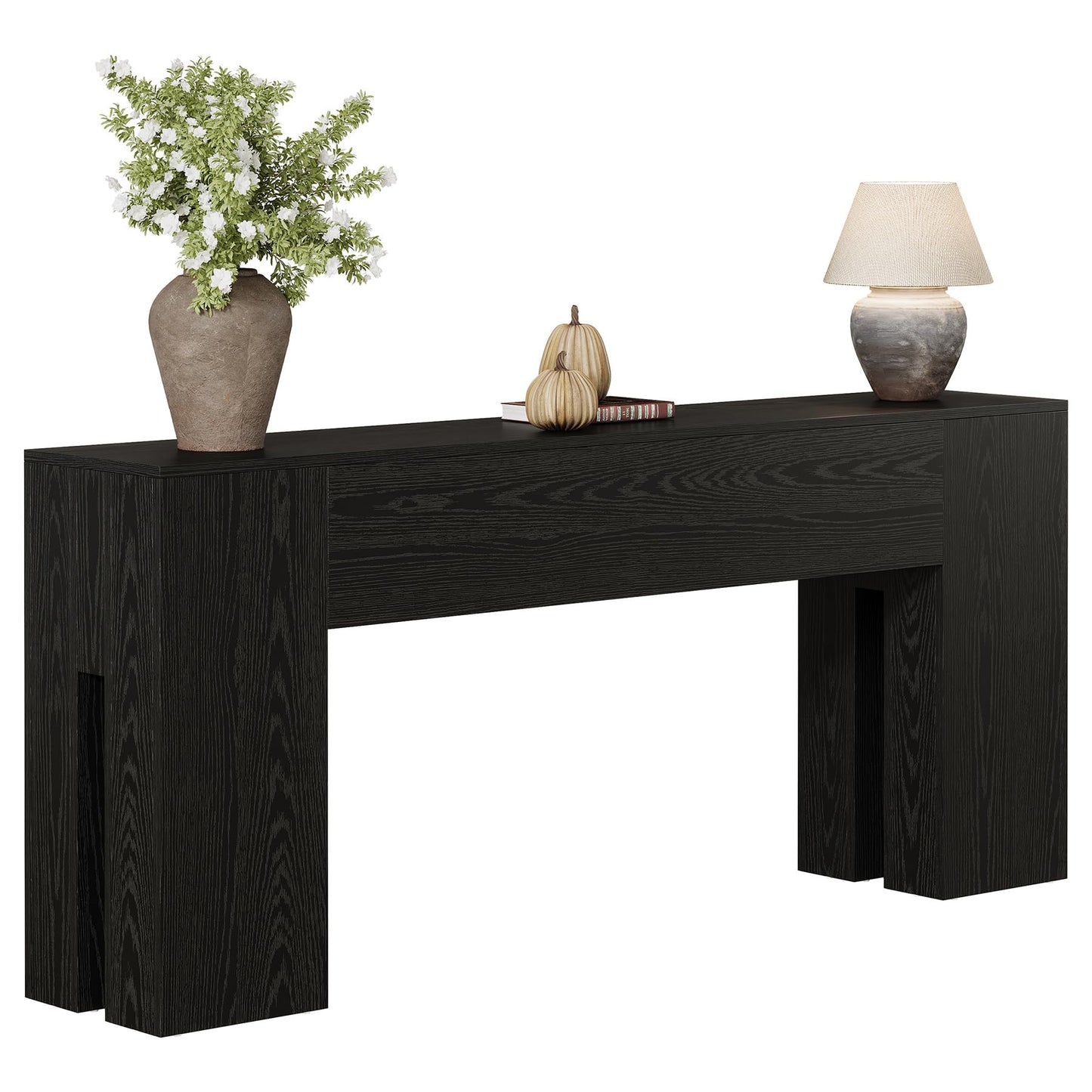 Tribesigns 71-Inch Long Console Table for Entryway, Farmhouse Sofa Console Behind Couch, Entry Table for Hallway, Foyer, Living Room, Black