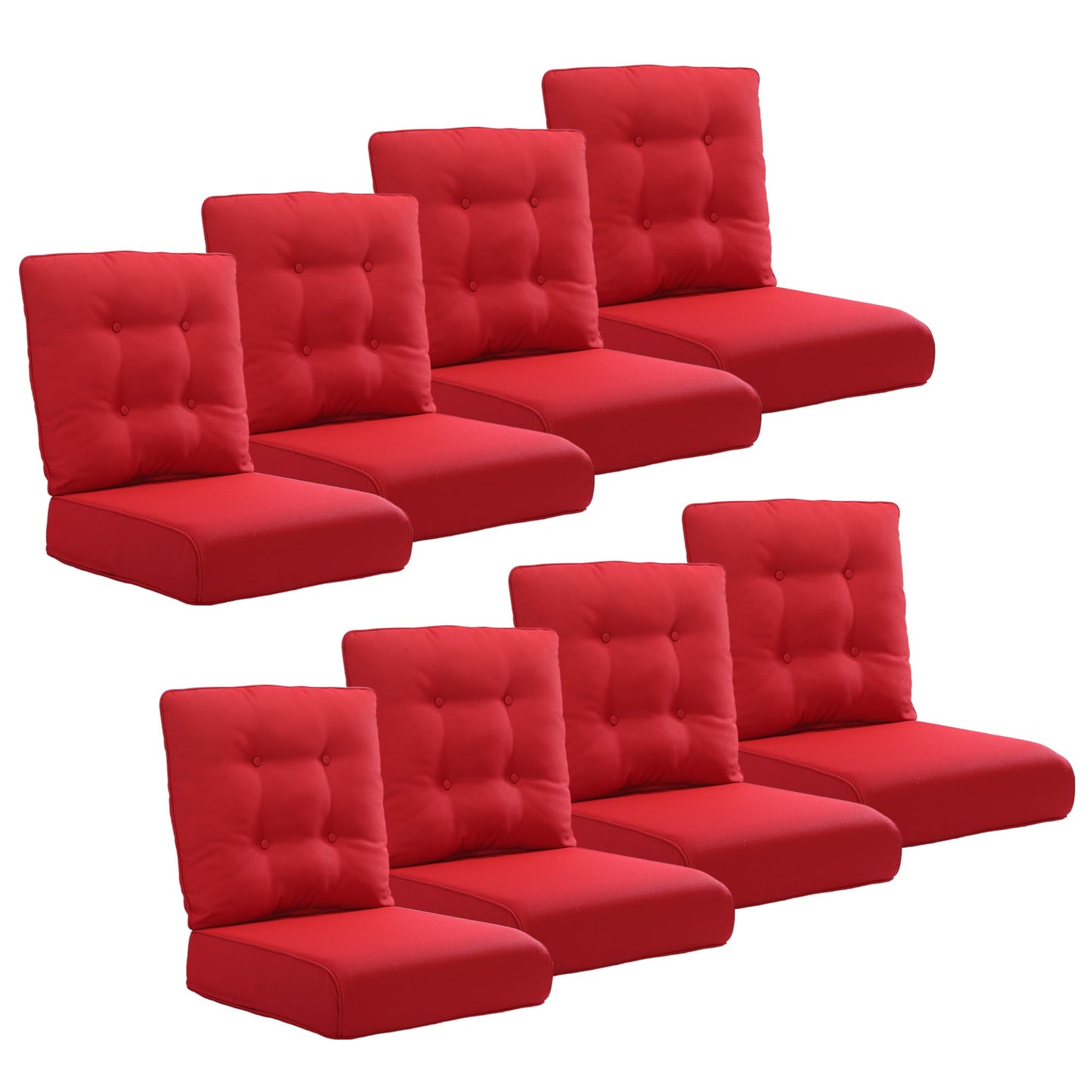 Joyside Outdoor Chair Cushions Set, 22x25/22x24 Inch Patio Furniture Deep Seat Cushions, Water Resistant & Thick Cushion, Outdoor Replacement Cushions for Seat and Sofa