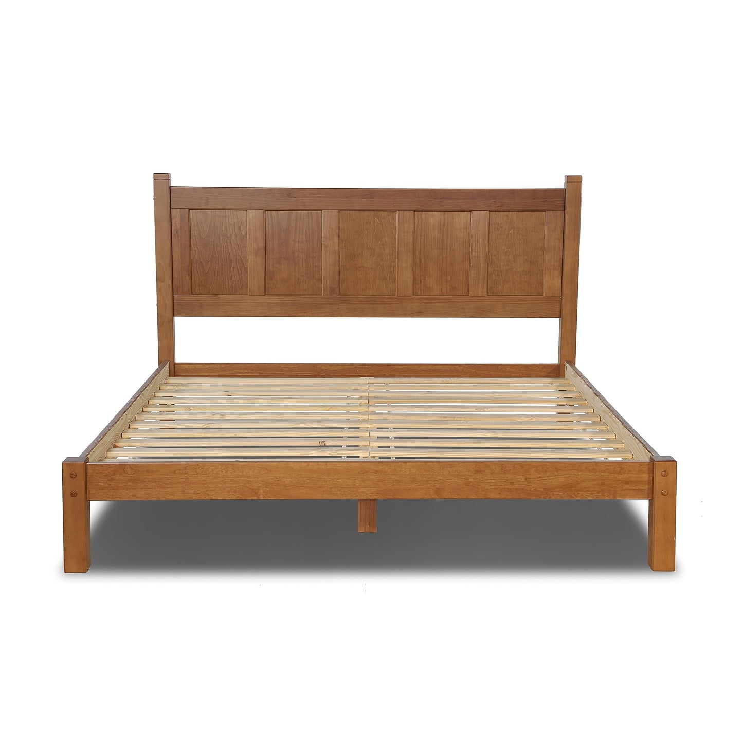 Grain Wood Furniture Shaker Solid Wood Panel Platform Bed, Queen Size, Expresso