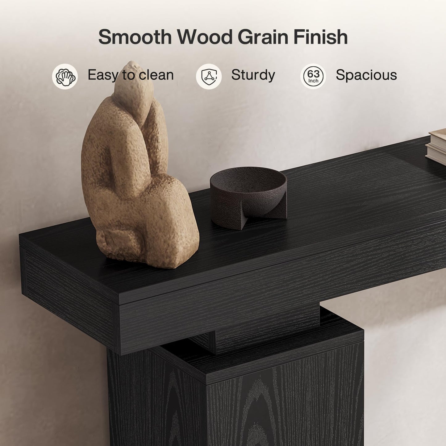 Tribesigns 63-Inch Long Console Table, Farmhouse Entryway Table Behind Couch, Wooden Foyer Stand Entry Station, Modern Hallway Accent Furniture for Living Room Decor, Entrance, Brown
