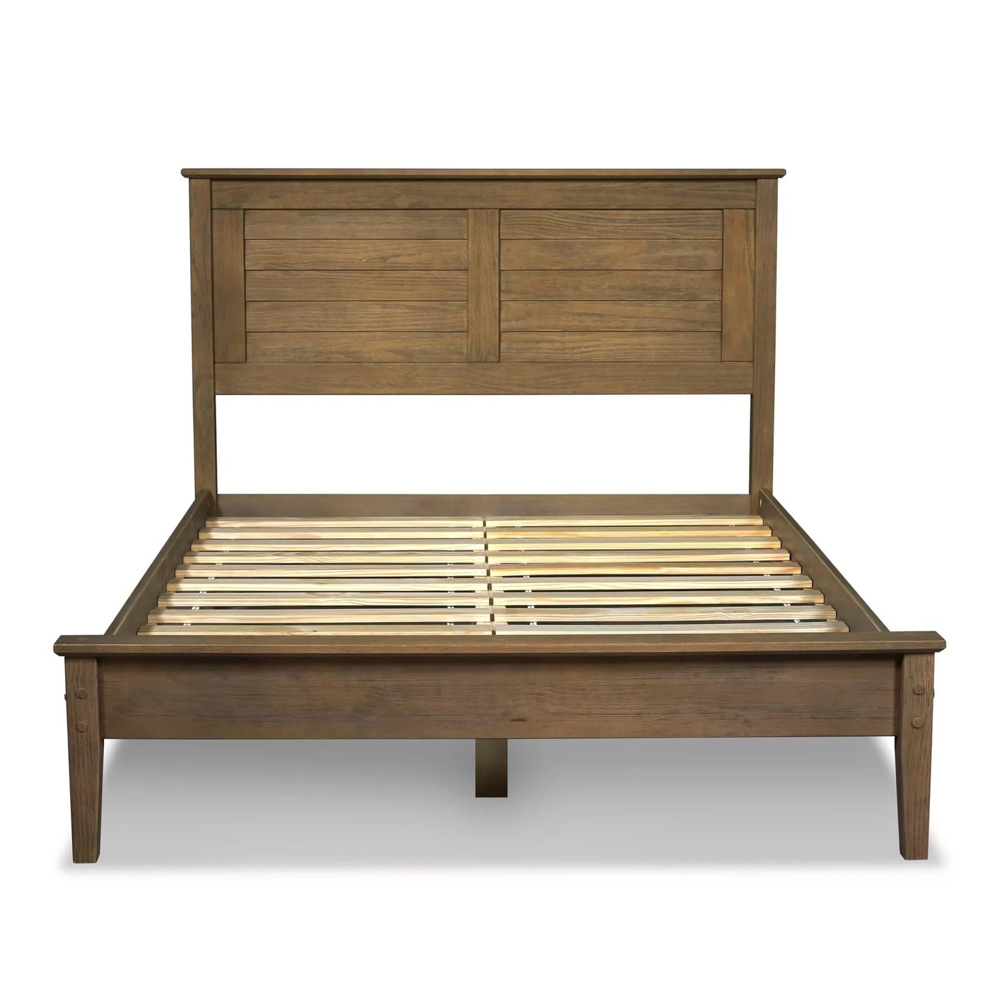 Grain Wood Furniture Greenport Solid Wood Platform Bed, Full Size, Brushed Walnut