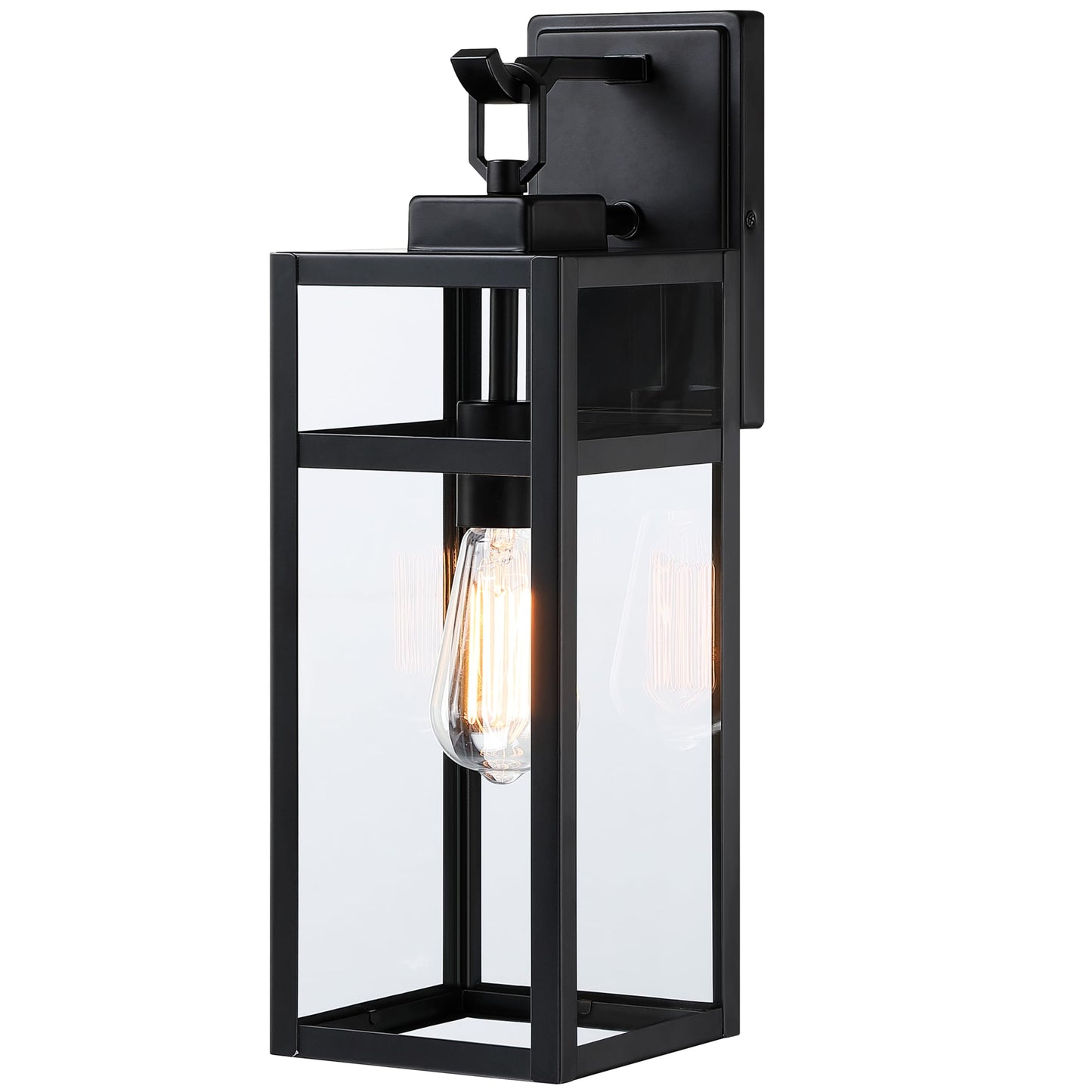 18 Inch Outdoor Wall Light Fixtures, Waterproof Exterior Light Fixtures, Modern Wall Lanterns with Clear Glass Shades, Porch Sconces Lighting for Patio Front Door Entryway Garage, E26 Sockets, 2-Pack
