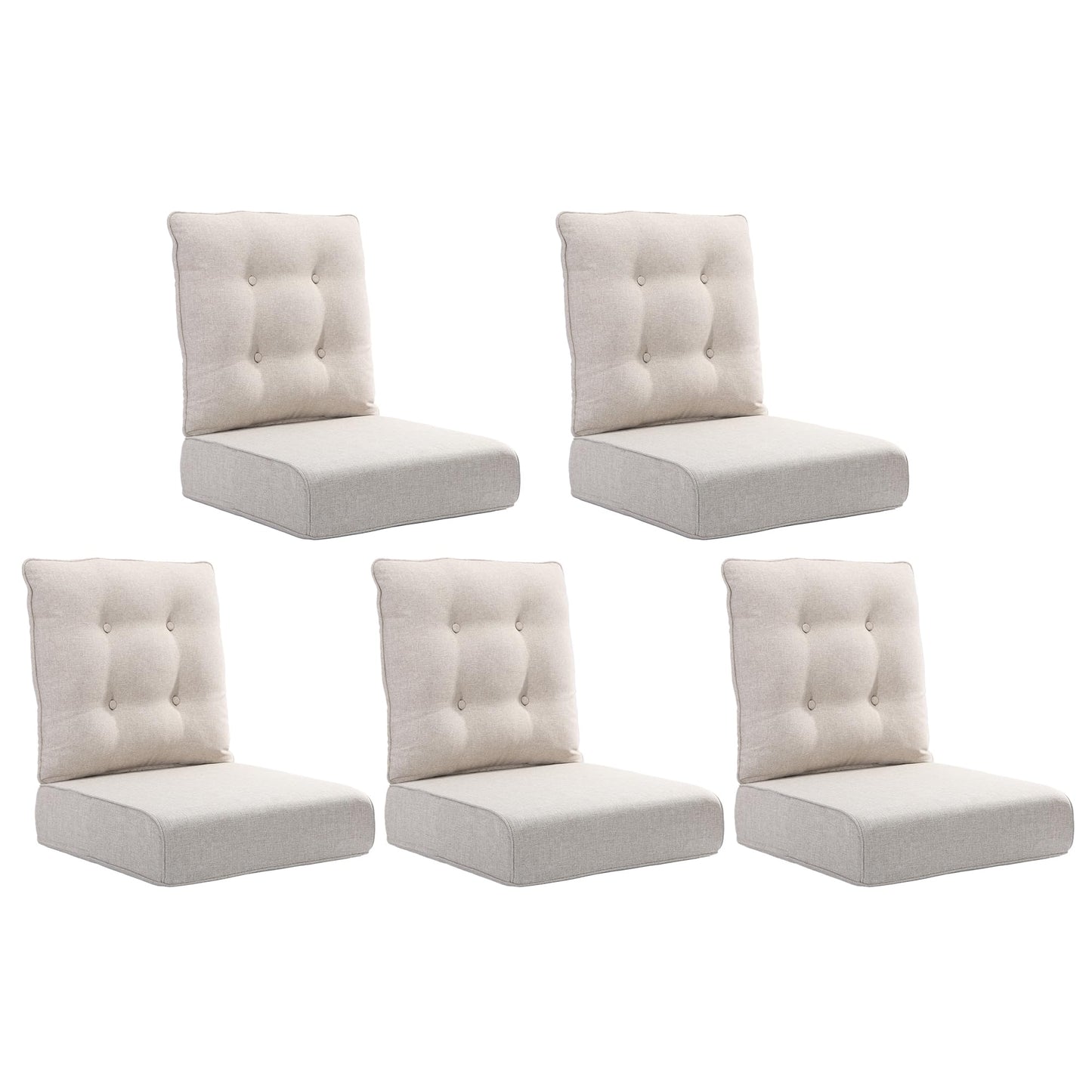 Joyside Outdoor Chair Cushions Set, 22x25/22x24 Inch Patio Furniture Deep Seat Cushions, Water Resistant & Thick Cushion, Outdoor Replacement Cushions for Seat and Sofa