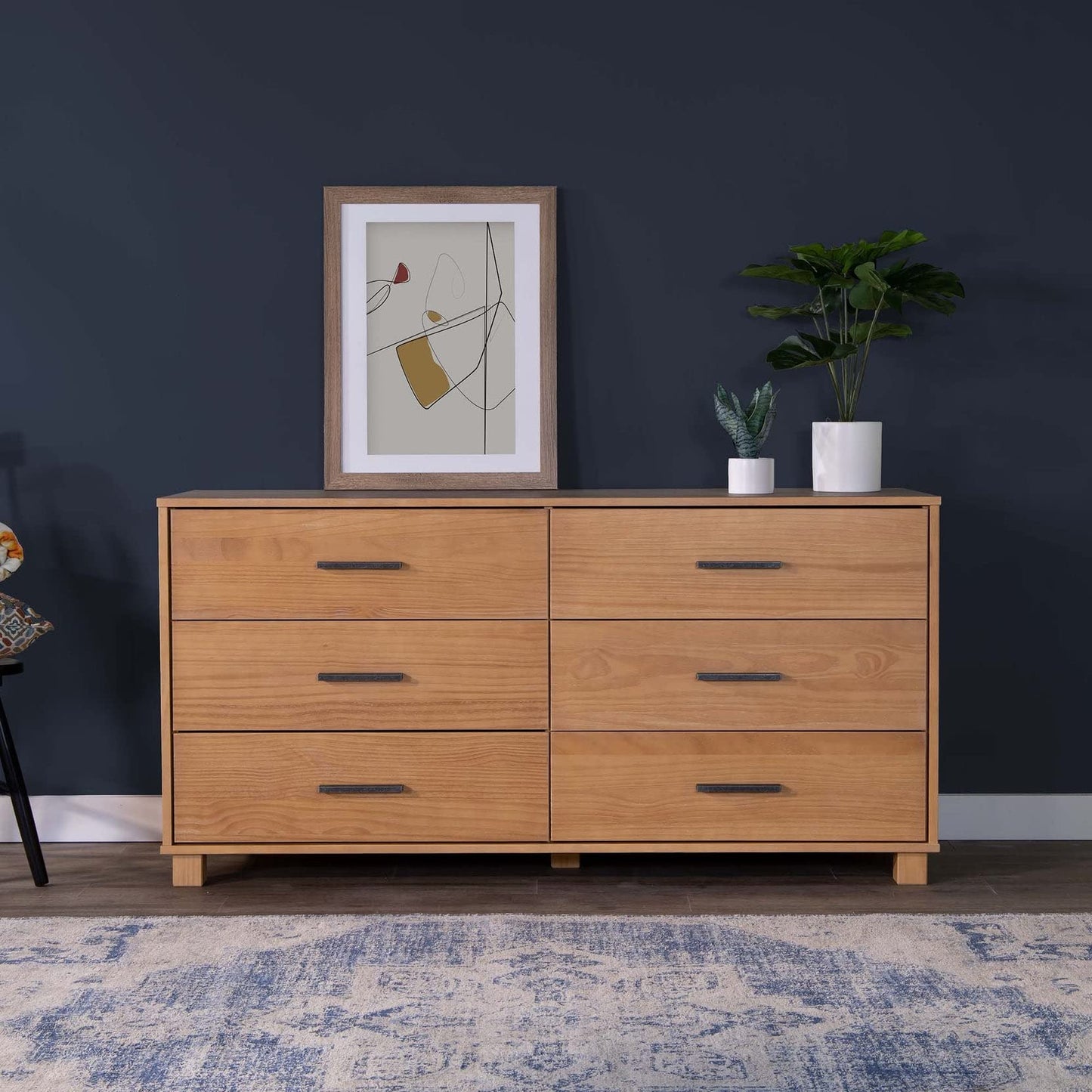 Grain Wood Furniture Loft 6-Drawer Dresser, Solid Wood with Weathered Pine Finish