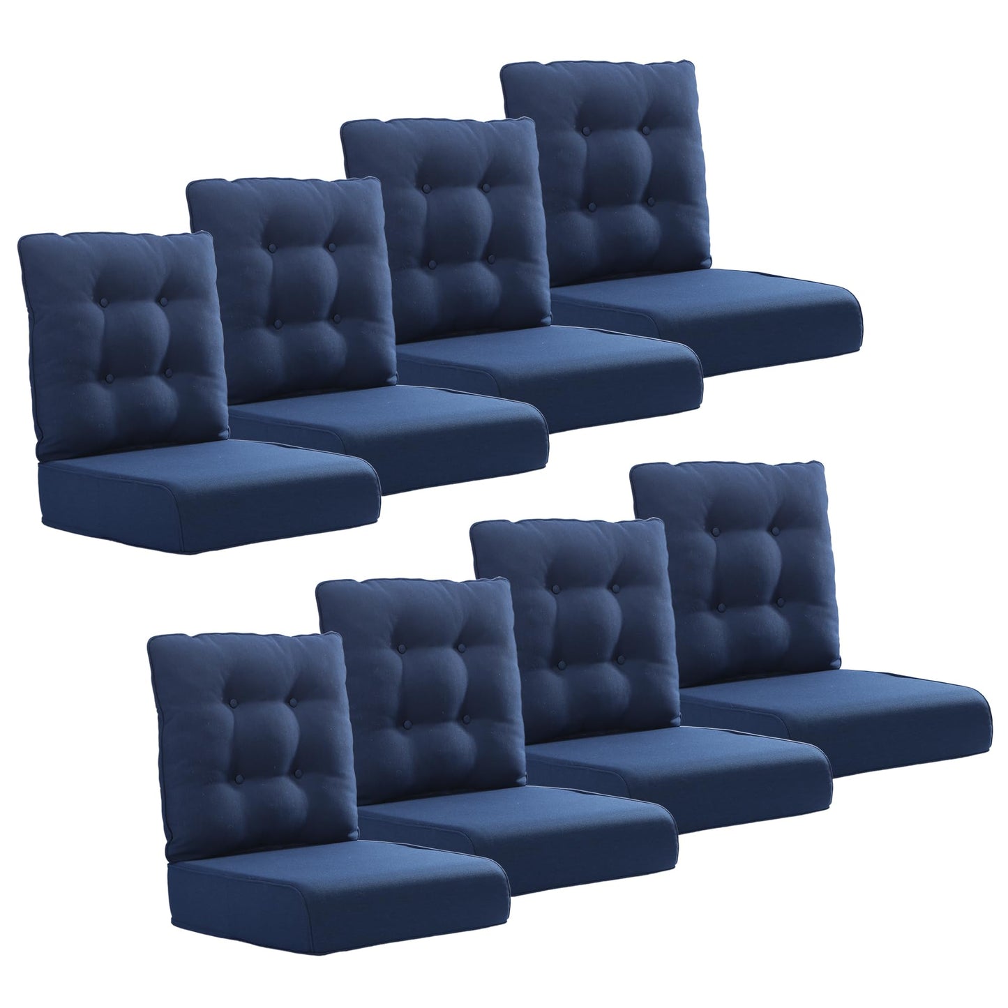 Joyside Outdoor Chair Cushions Set, 22x25/22x24 Inch Patio Furniture Deep Seat Cushions, Water Resistant & Thick Cushion, Outdoor Replacement Cushions for Seat and Sofa