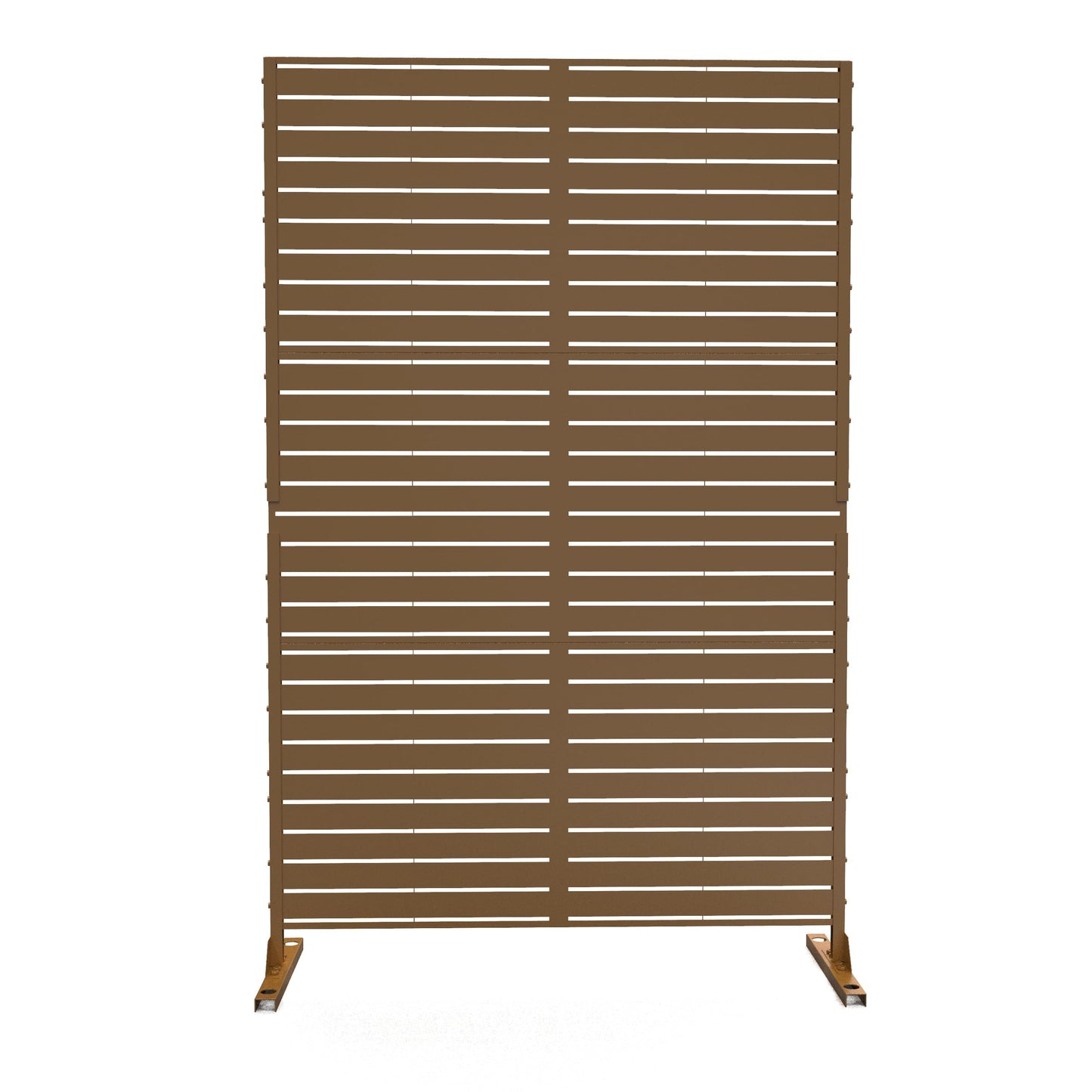 Metal Privacy Screen with Stand, 74" H×47" W Outdoor Privacy Screen for Deck Patio Lawn Garden (Black-Summer)