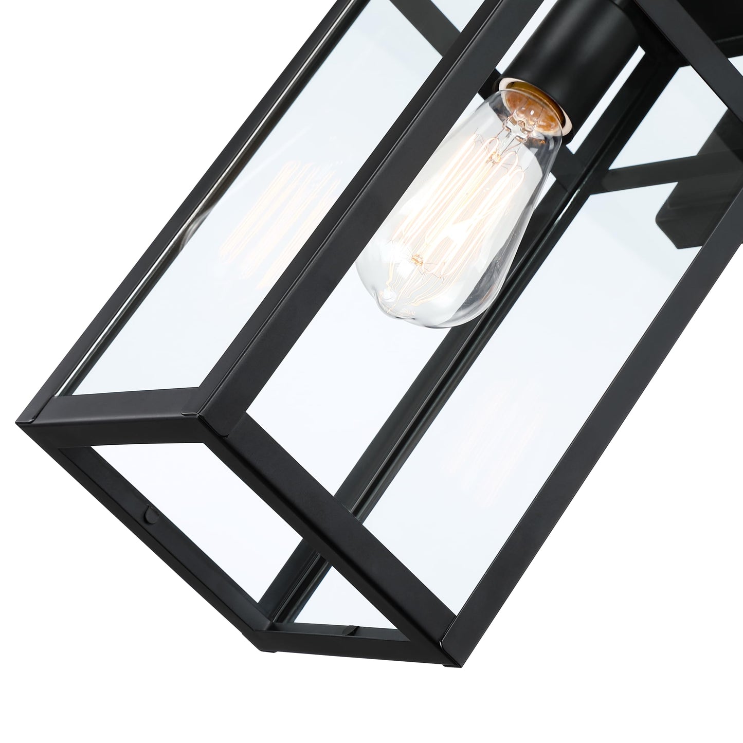 18 Inch Outdoor Wall Light Fixtures, Waterproof Exterior Light Fixtures, Modern Wall Lanterns with Clear Glass Shades, Porch Sconces Lighting for Patio Front Door Entryway Garage, E26 Sockets, 2-Pack