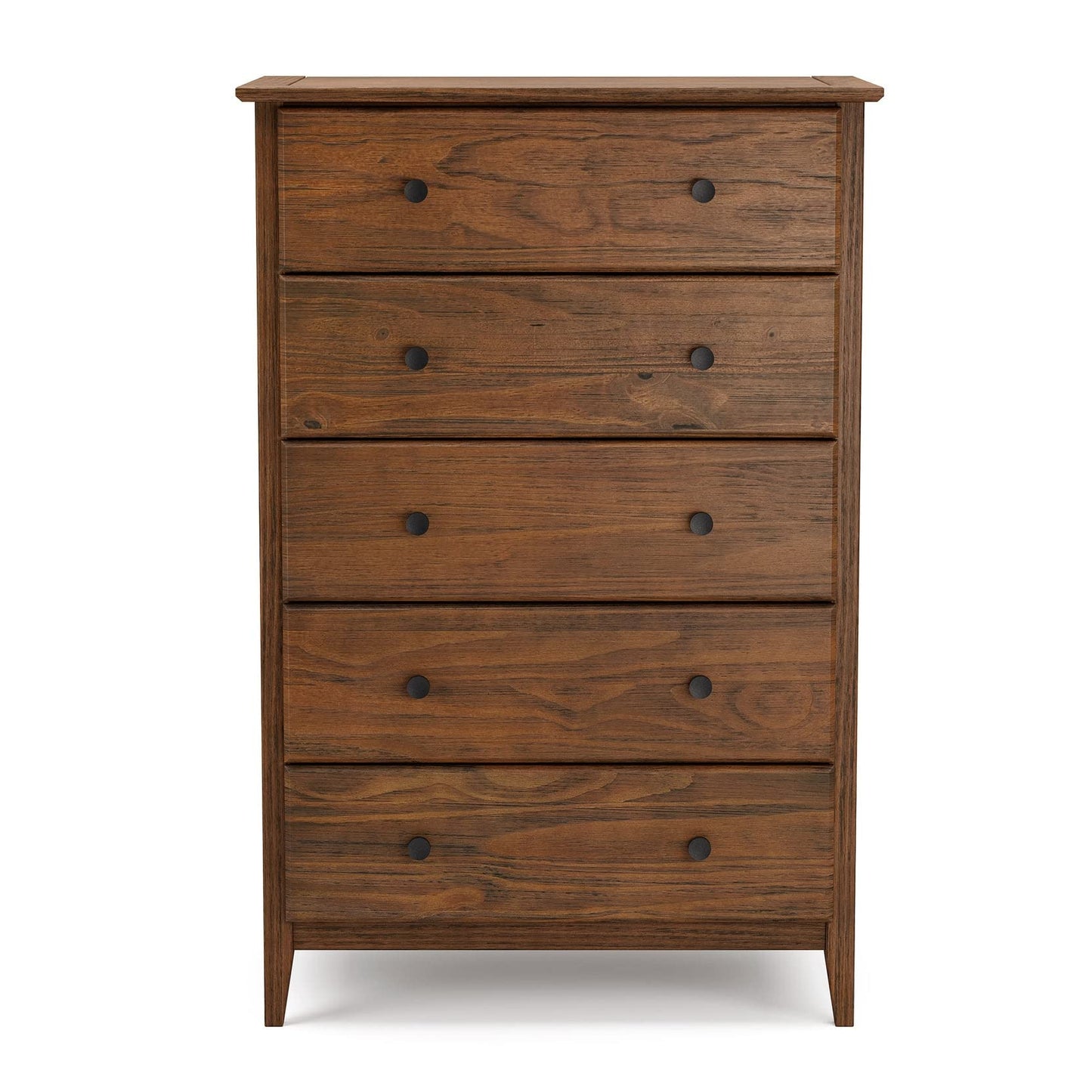 Grain Wood Furniture Greenport 5-Drawer Chest, Solid Wood with Brushed Walnut Finish