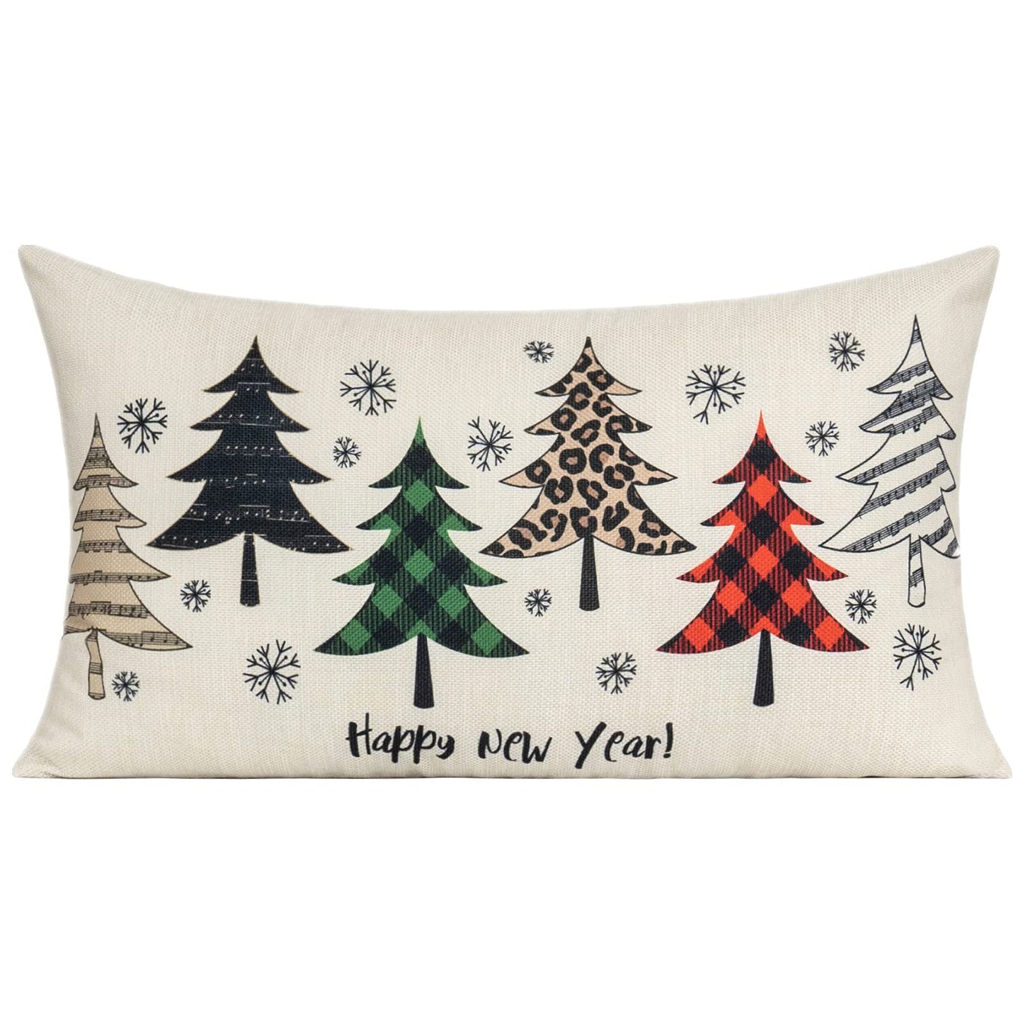VAKADO Christmas Throw Pillow Covers Decorations Outdoor 18x18 Set of 4 Farmhouse Buffalo Check Xmas Red Deer Cushion Cases Winter Living Room Snow Holiday Home Decor for Couch Porch Indoor Navidad