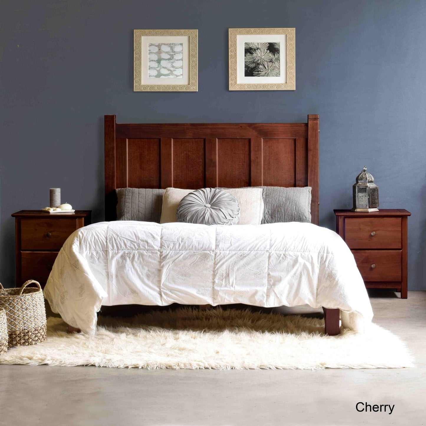 Grain Wood Furniture Shaker Solid Wood Panel Platform Bed, Queen Size, Expresso