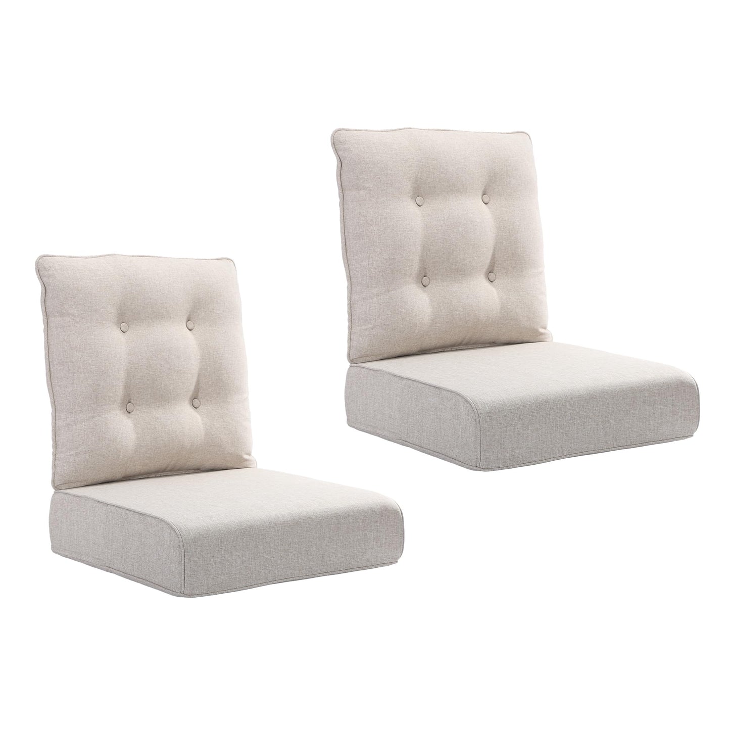Joyside Outdoor Chair Cushions Set, 22x25/22x24 Inch Patio Furniture Deep Seat Cushions, Water Resistant & Thick Cushion, Outdoor Replacement Cushions for Seat and Sofa