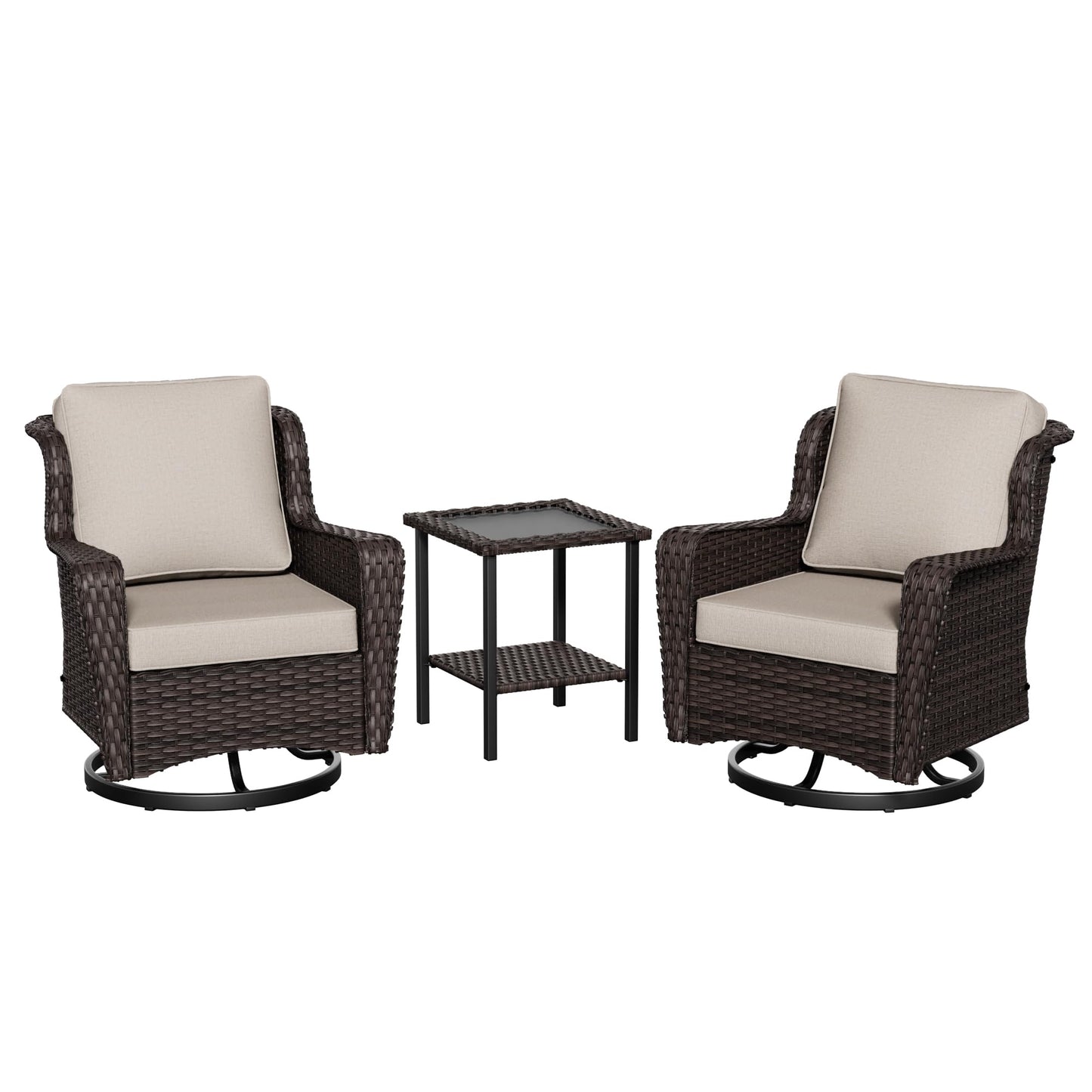 Wicker Patio Loveseat, All-Weather Rattan 2-Seat Sofa with Cushions, Outdoor Patio Furniture Set for Patio, Balcony, Backyard, Deck, Poolside
