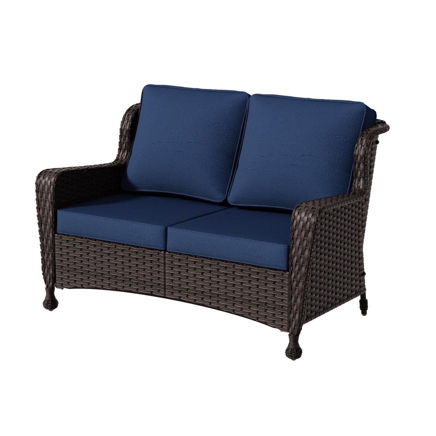 Wicker Patio Loveseat, All-Weather Rattan 2-Seat Sofa with Cushions, Outdoor Patio Furniture Set for Patio, Balcony, Backyard, Deck, Poolside