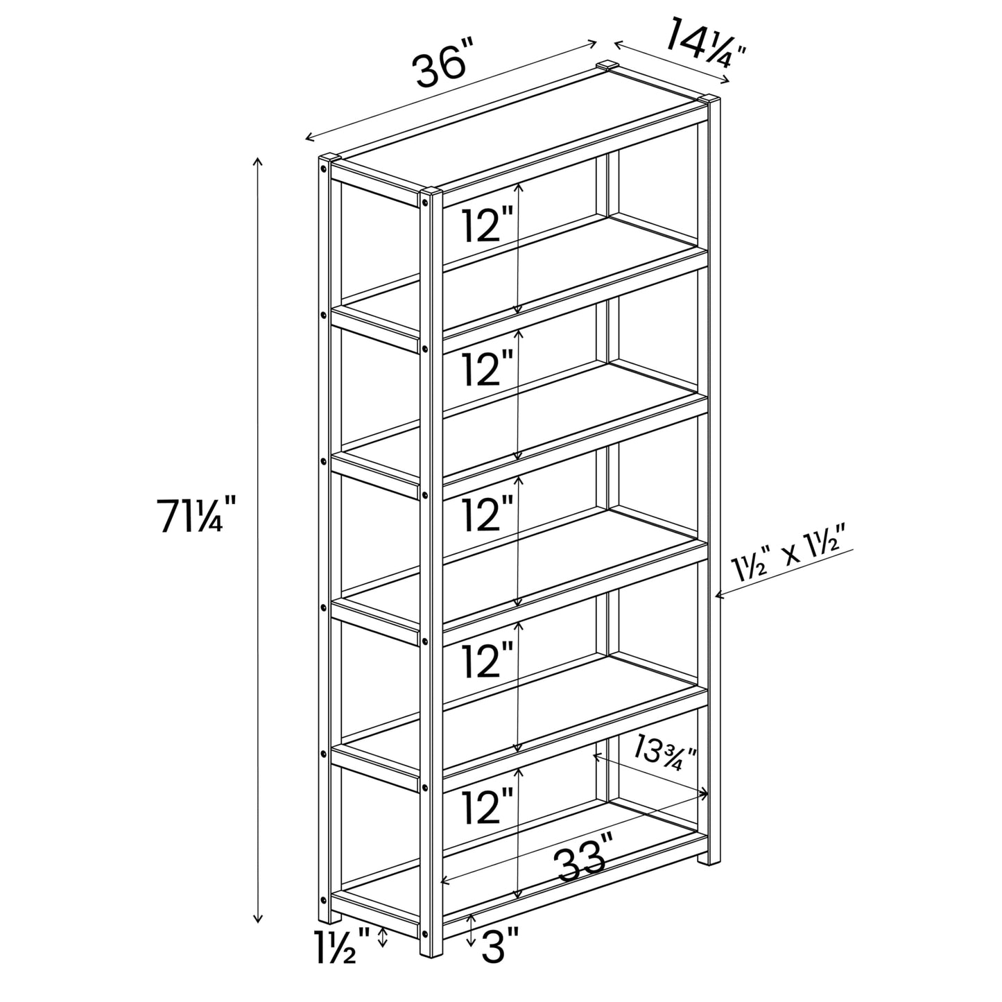 Grain Wood Furniture Greenport 72" Bookcase - Brushed Walnut