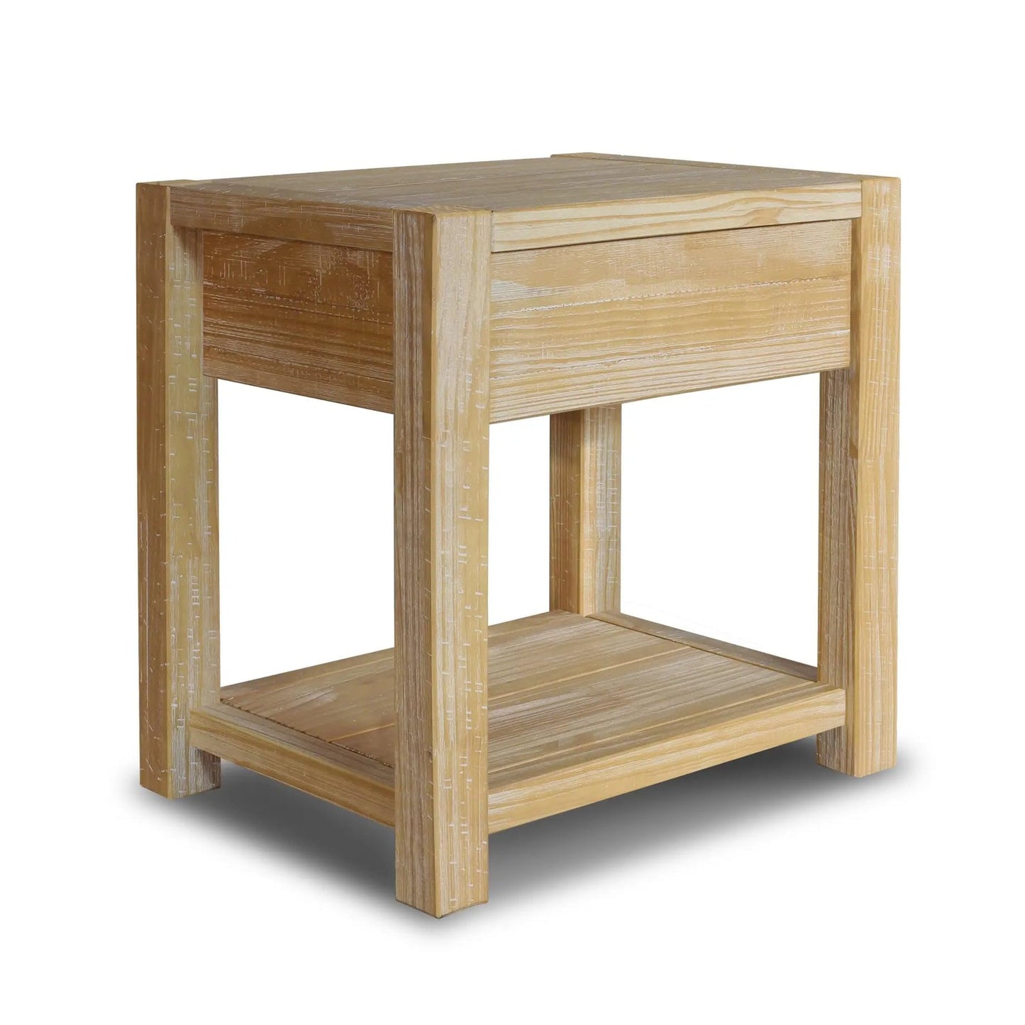 Grain Wood Furniture Montauk End Table, Solid Wood with a Driftwood Finish