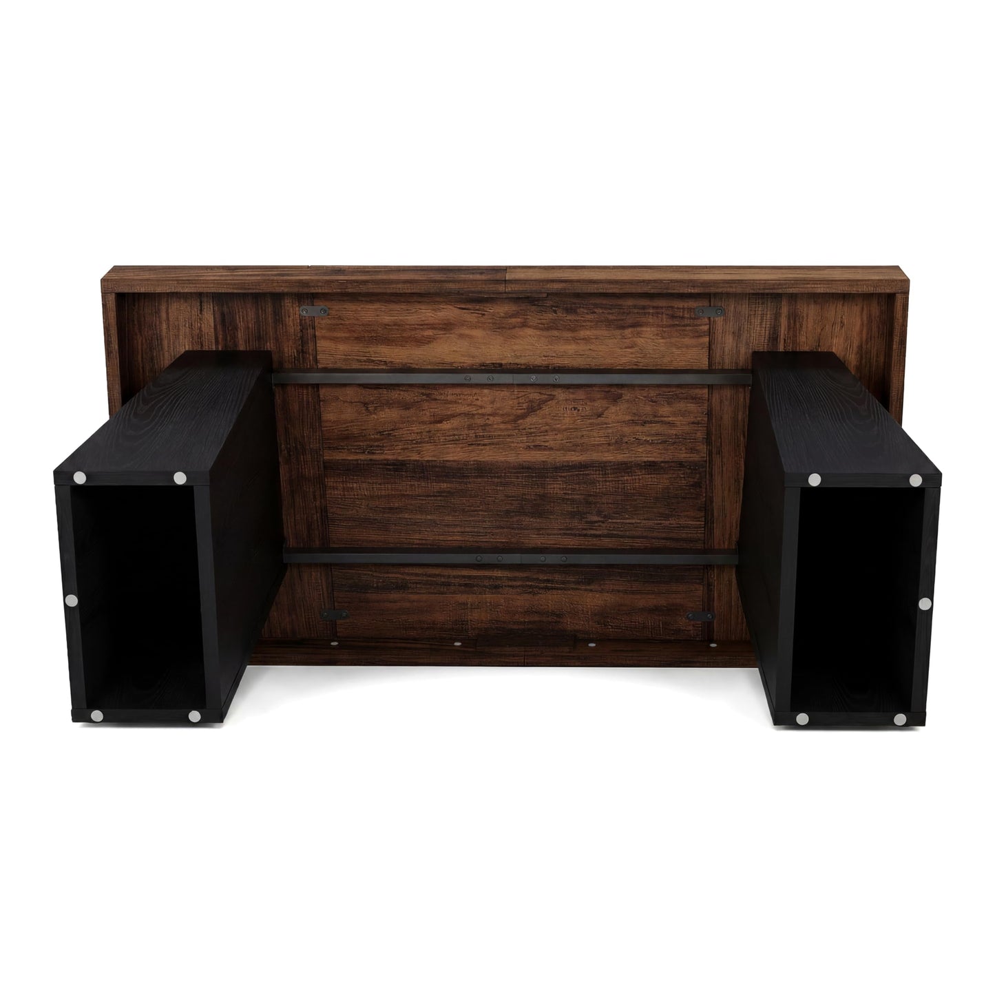 Tribesigns 55" Executive Desk, Wooden Office Desk with Double Pedestal, Modern Simple Computer Writing Table for Home Office, Light Brown