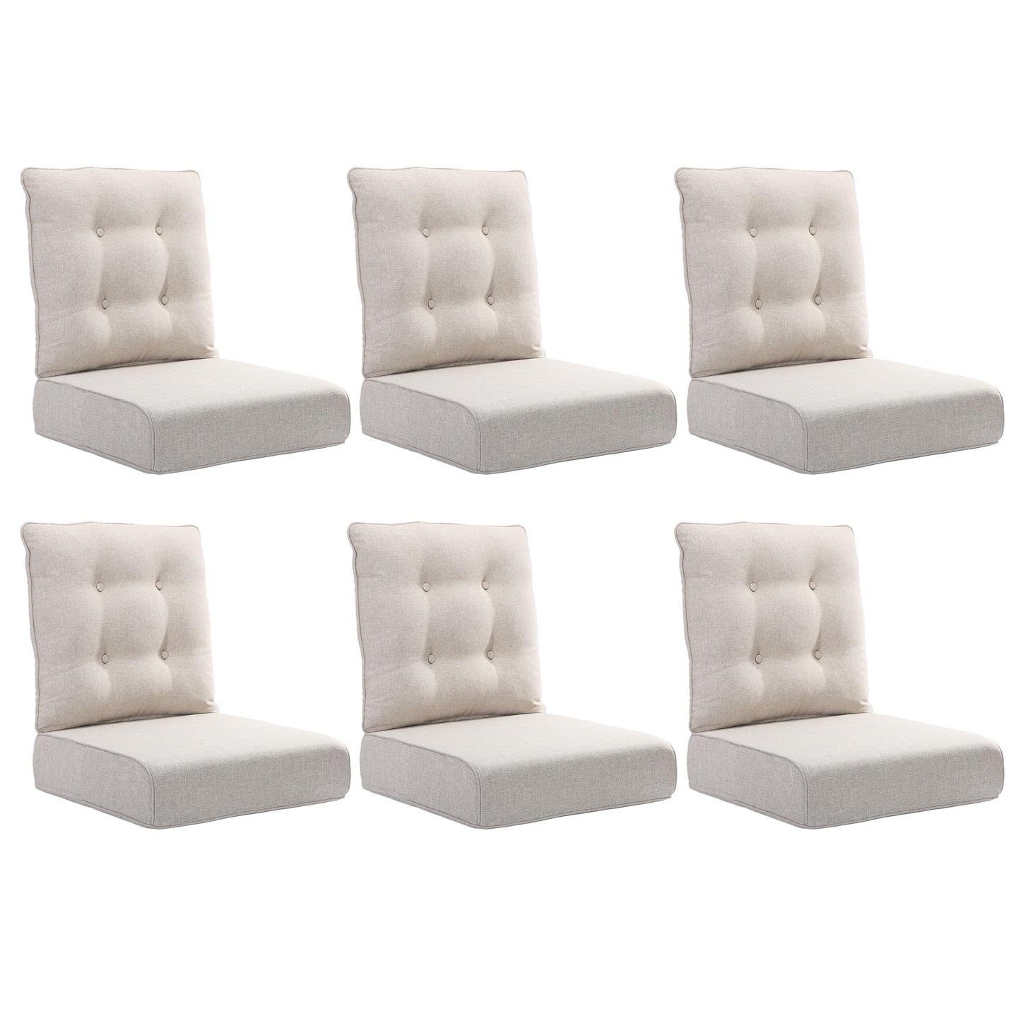 Joyside Outdoor Chair Cushions Set, 22x25/22x24 Inch Patio Furniture Deep Seat Cushions, Water Resistant & Thick Cushion, Outdoor Replacement Cushions for Seat and Sofa