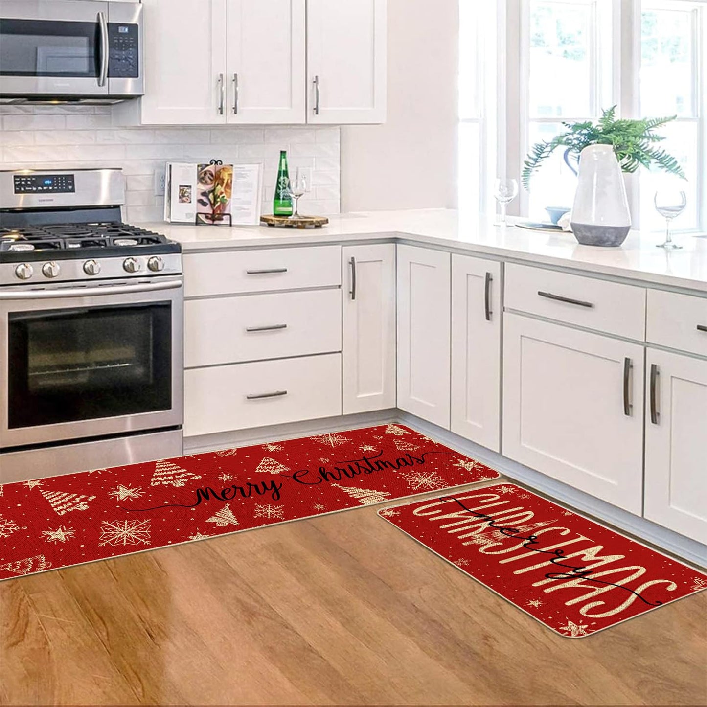 VAKADO Fall Outdoor Welcome Door Mat for Front Door Entrance Classroom Farmhouse Doormat Non-Slip Rubber Backing Autumn Entrance Rug Easy to Clean 17x29 Inch,Black White Buffalo Check Plaid