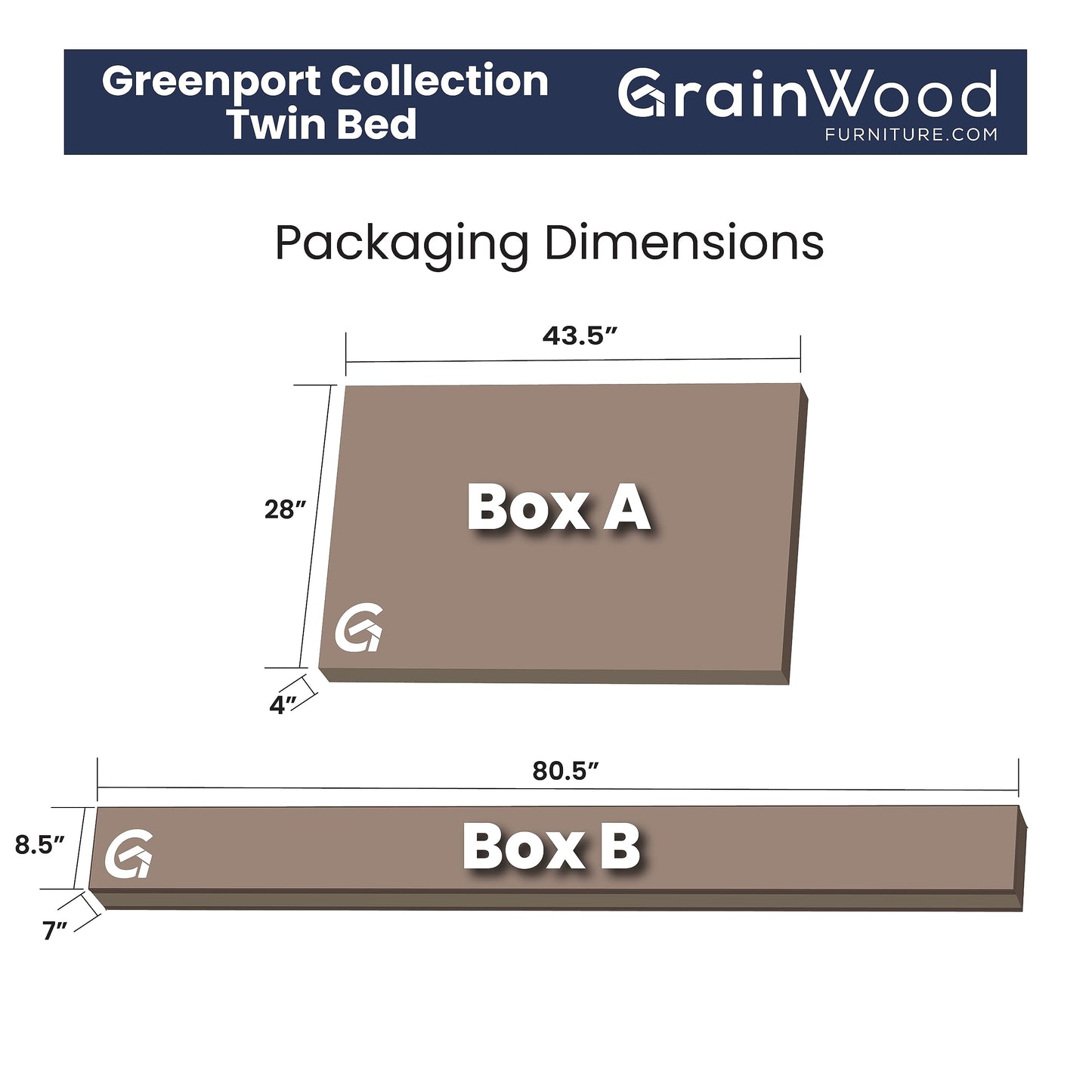 Grain Wood Furniture Greenport Solid Wood Platform Bed, Full Size, Brushed Walnut