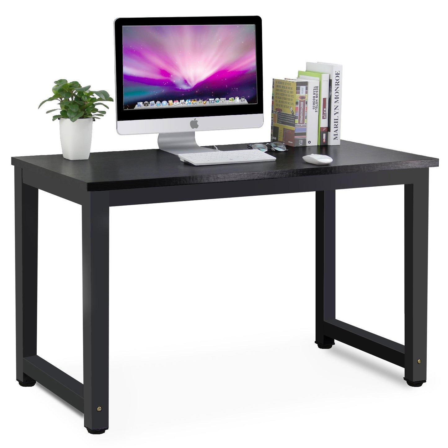Tribesigns Modern Simple Computer Desk, 47 inch Vintage Office Desk Computer Table, Study Writing Study Desk Workstation for Home Office, Rustic Brown