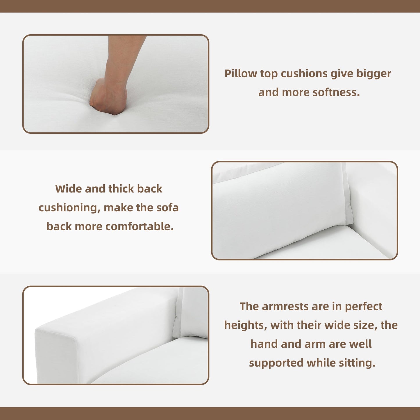 116" Modular Sectional Sofa, Comfy L Shaped Modular Coush Sofa with Ottoman, 3-Seat Chenille Cloud Couches Deep Seat Sofa for Living Room, Apartment, Small Spaces, Beige