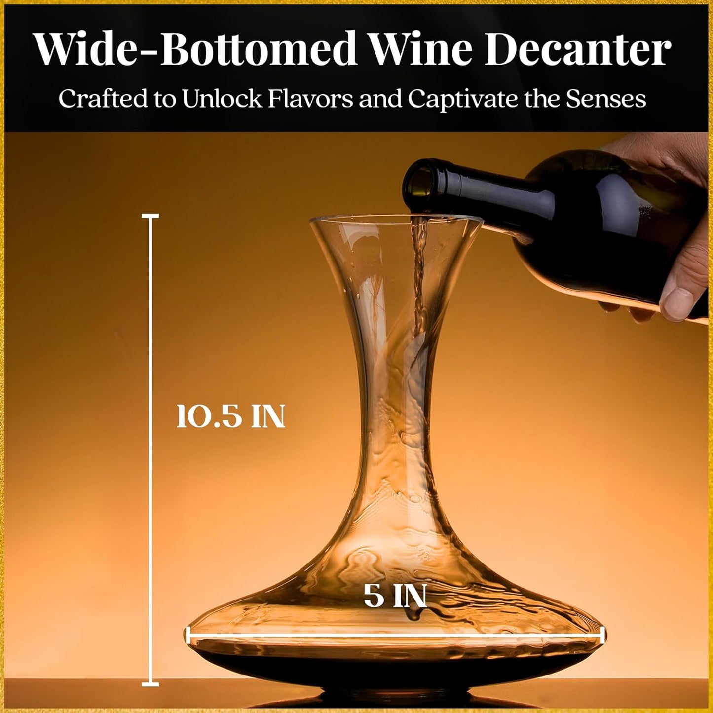 Ravenscroft Crystal Large Wine Decanter, Crafted in Europe, Handblown, 66 FL Oz, Clear Ground Glass Stopper, 100% Lead-Free Crystal, Gift-Boxed, Elegant Design