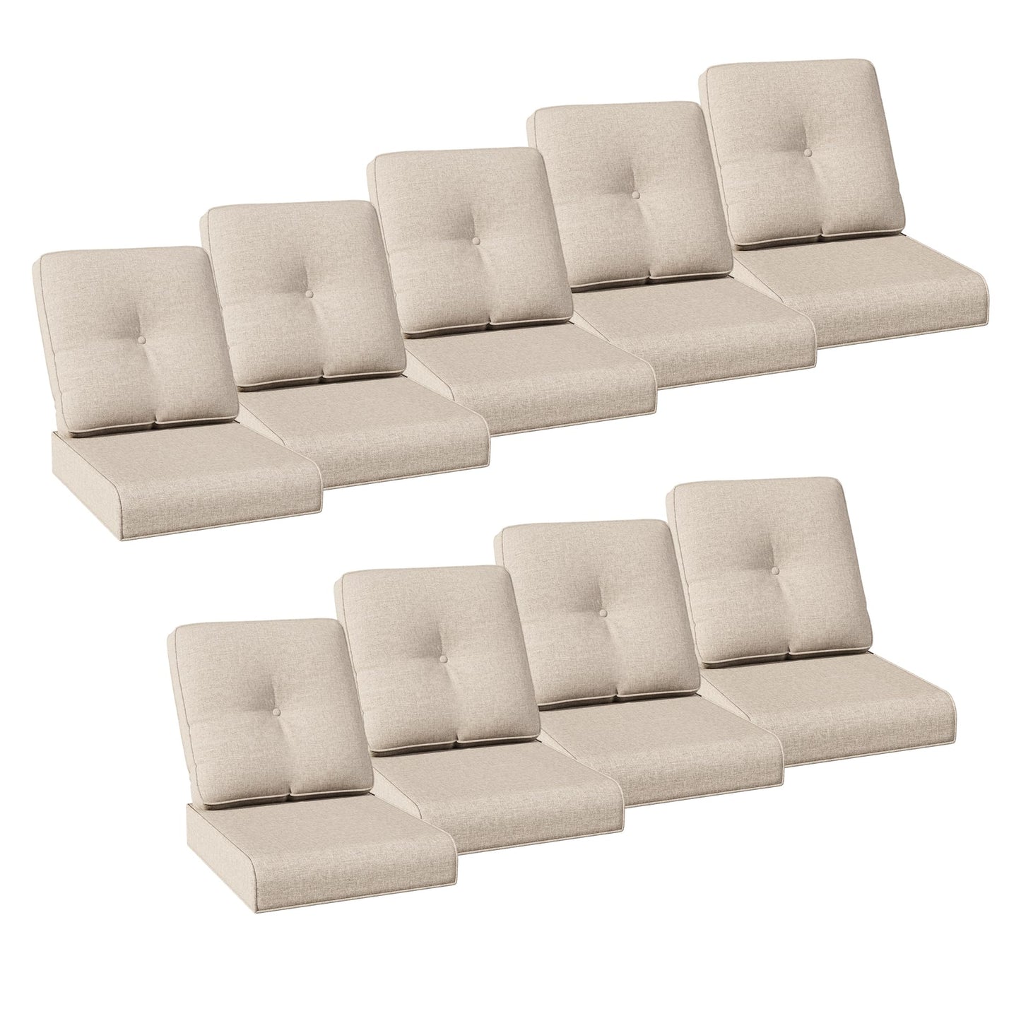 Joyside Outdoor Chair Cushions Set, 22x25/22x24 Inch Patio Furniture Deep Seat Cushions, Water Resistant & Thick Cushion, Outdoor Replacement Cushions for Seat and Sofa