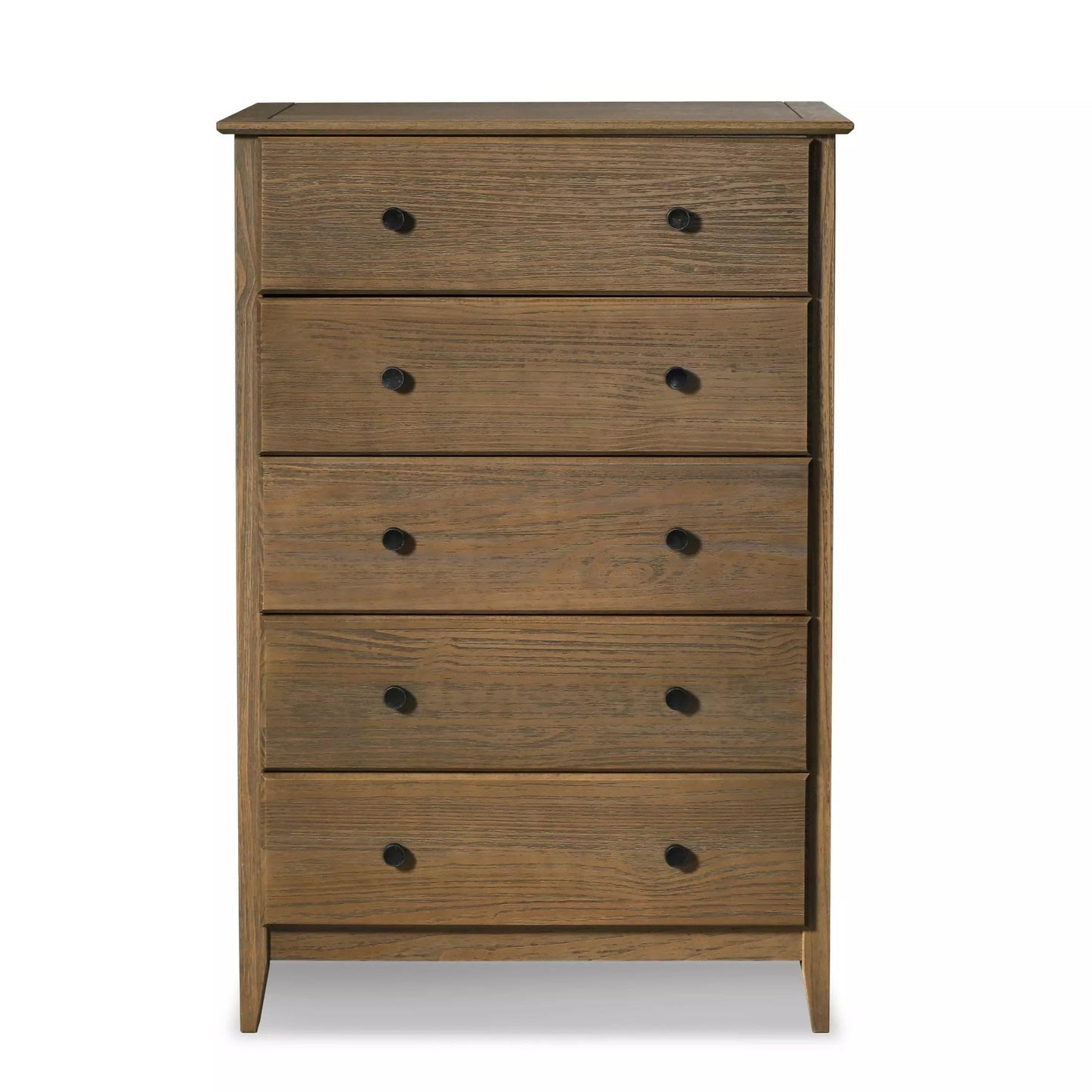Grain Wood Furniture Greenport 5-Drawer Chest, Solid Wood with Brushed Walnut Finish
