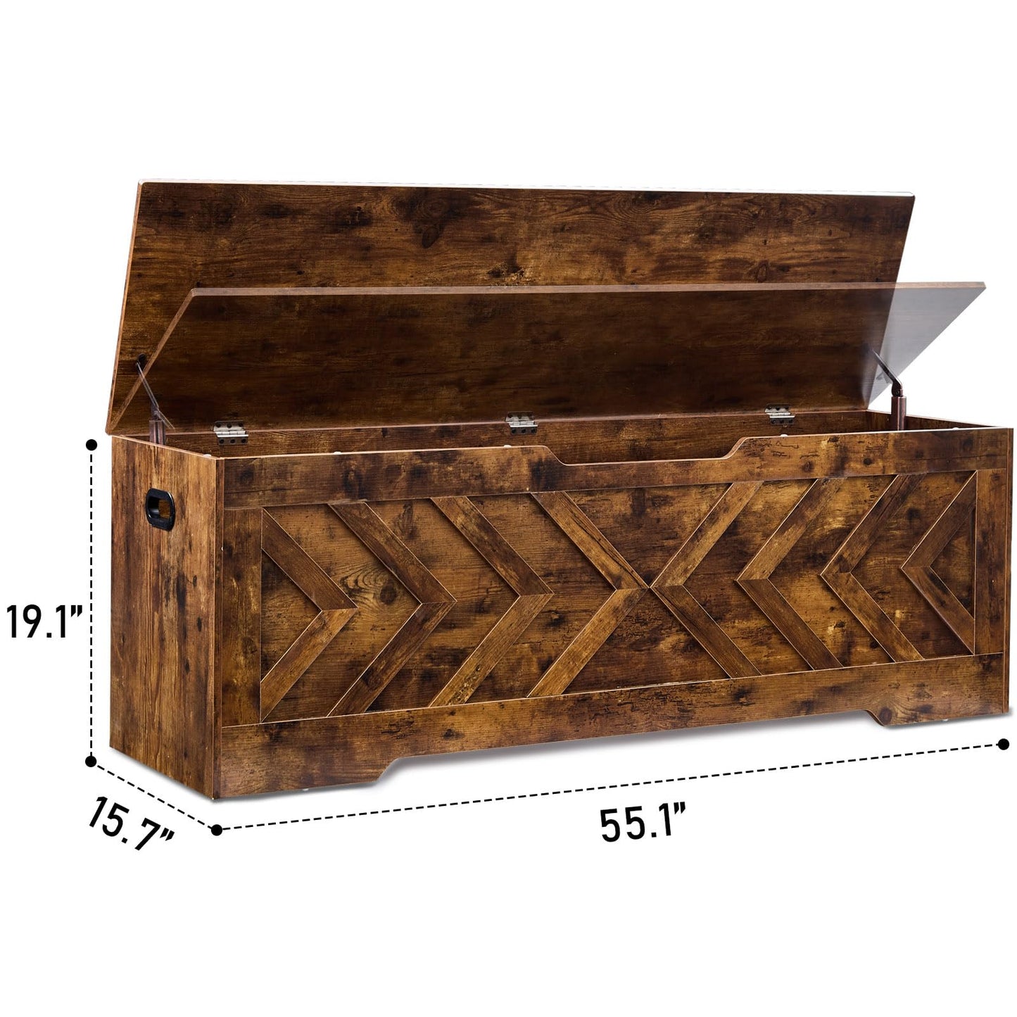 55.1” Storage Bench, Extra Large Entryway Bench with Storage,Storage Chest with 2 Safety Hinges,Blanket Storage,Shoe Storage Chest for Bedroom,Living Room,Easy Assembly. (Greige)