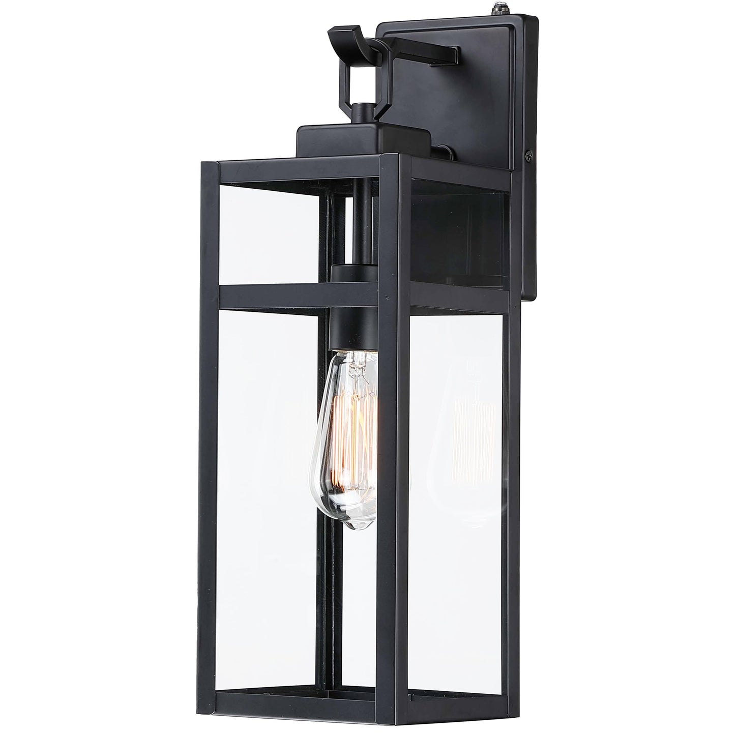 18 Inch Outdoor Wall Light Fixtures, Waterproof Exterior Light Fixtures, Modern Wall Lanterns with Clear Glass Shades, Porch Sconces Lighting for Patio Front Door Entryway Garage, E26 Sockets, 2-Pack