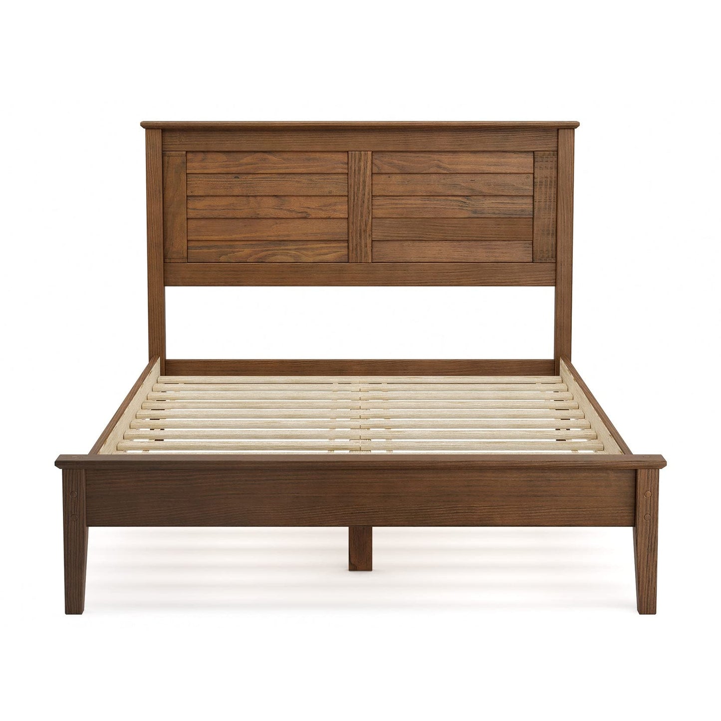 Grain Wood Furniture Greenport Solid Wood Platform Bed, Full Size, Brushed Walnut