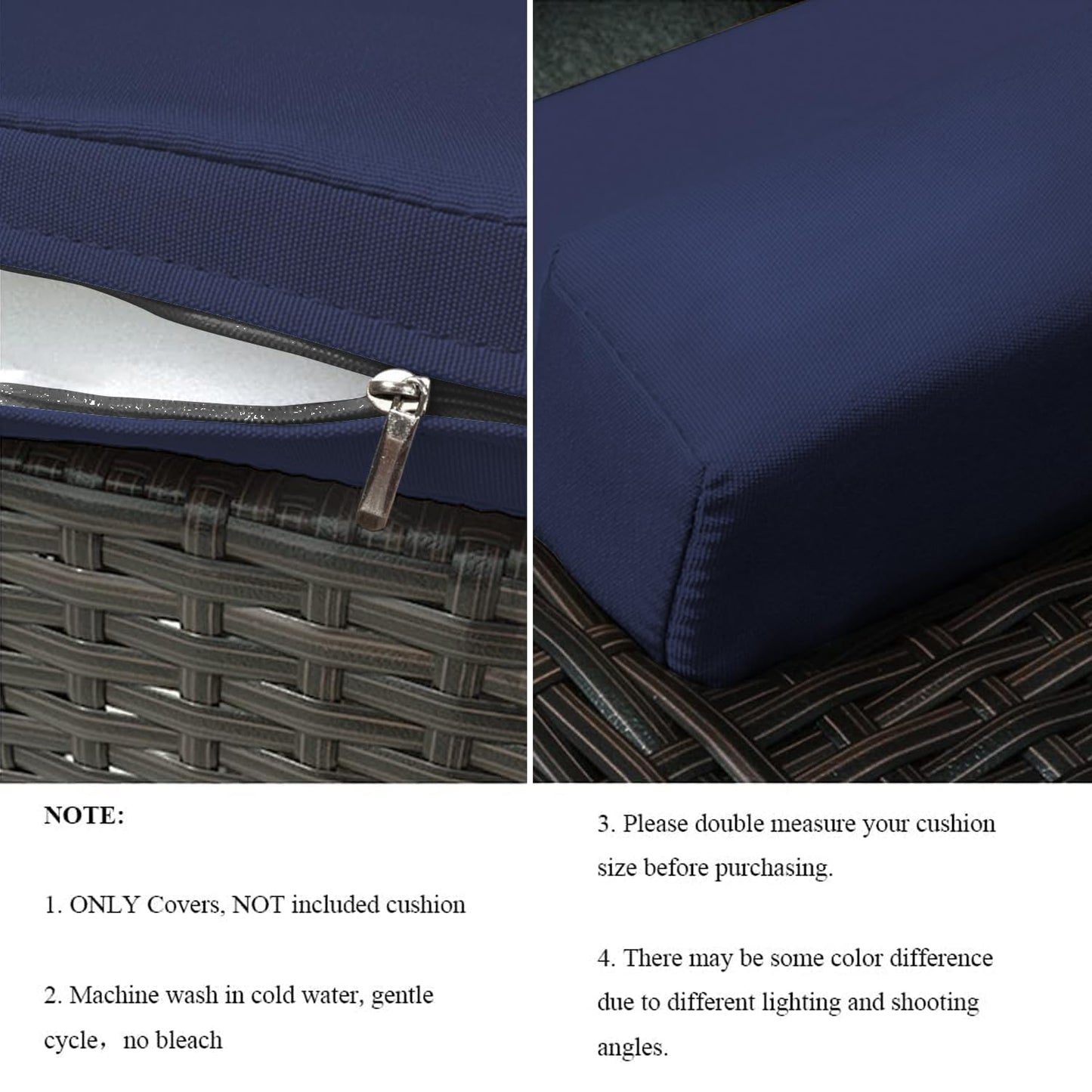 VAKADO Outdoor Patio Furniture Chair Cushion Replacement Covers Set of 4 Waterproof Decorative Cushion Cases Decor for Bench Garden Porch Couch Tent(Turquoise, 24"X24"X4")