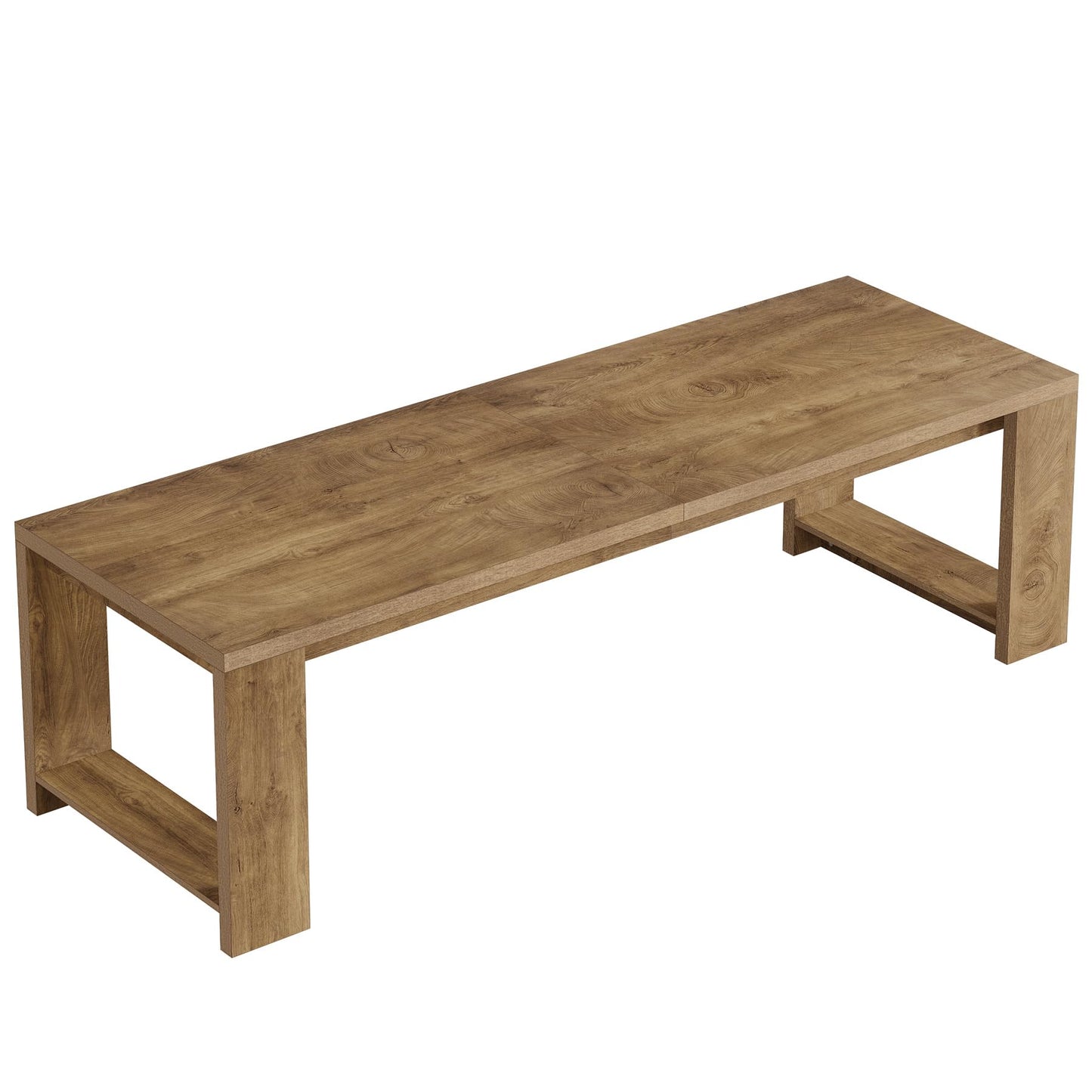 Tribesigns Two Person Desk, 86.6 Inches Extra Long Desk, Double Computer Writing Table, Wood Large Desks Workstation for Home Office, Natural Wood