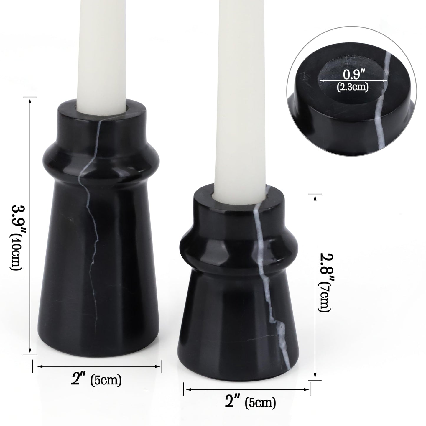 Vixdonos Marble Candle Holder Set of 2 Taper Candle Candlestick Mantle Candle Stand for Home Decor,Wedding,Party and Table Centerpieces(Brown)