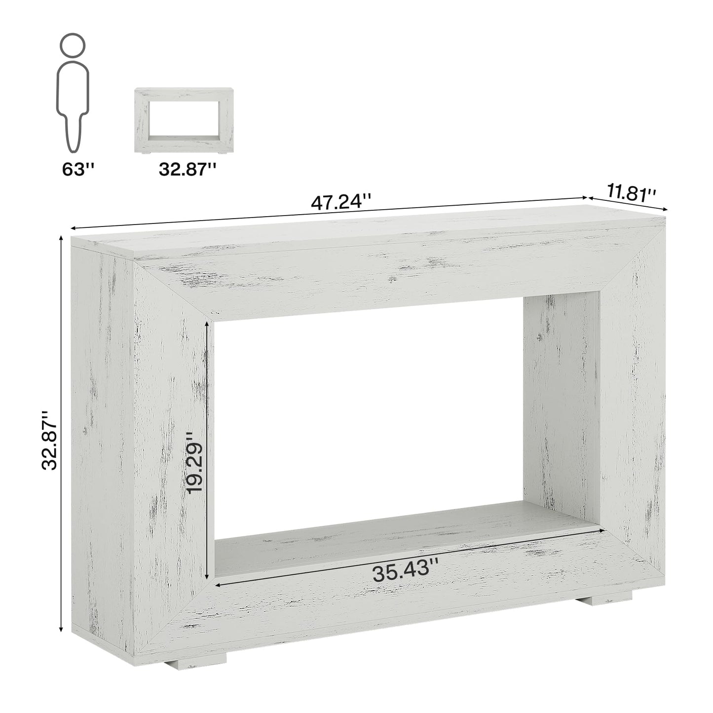 Tribesigns Farmhouse Console Table, 47 Inches Entryway Console Table with Storage, Industrial Hallway Accent Table for Living Room, Entrance